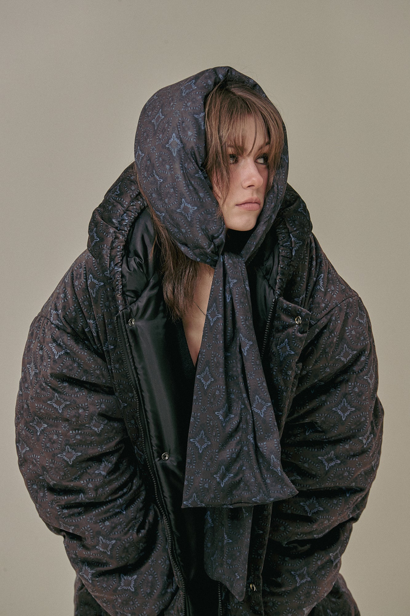 G64502_VT.BR | PADDING SCARF-VT.BR | Color:Brown【GORT_ゴート】【archive】