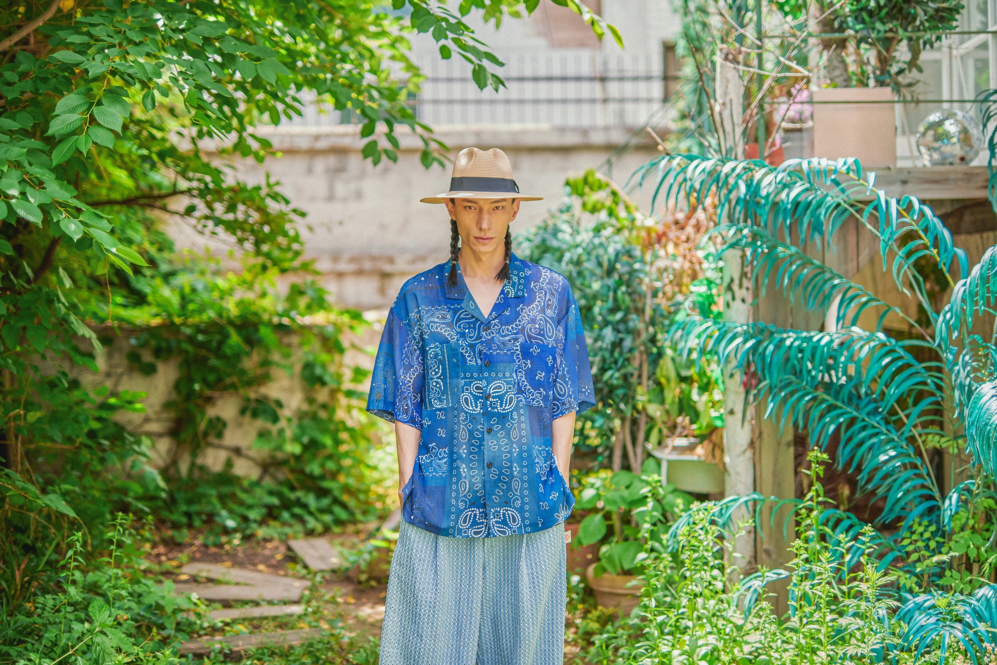 G62201_RB | BANDANA ALOHA SHIRTS-RB | COlor:Royal Blue【GORT_ゴート】【archive】