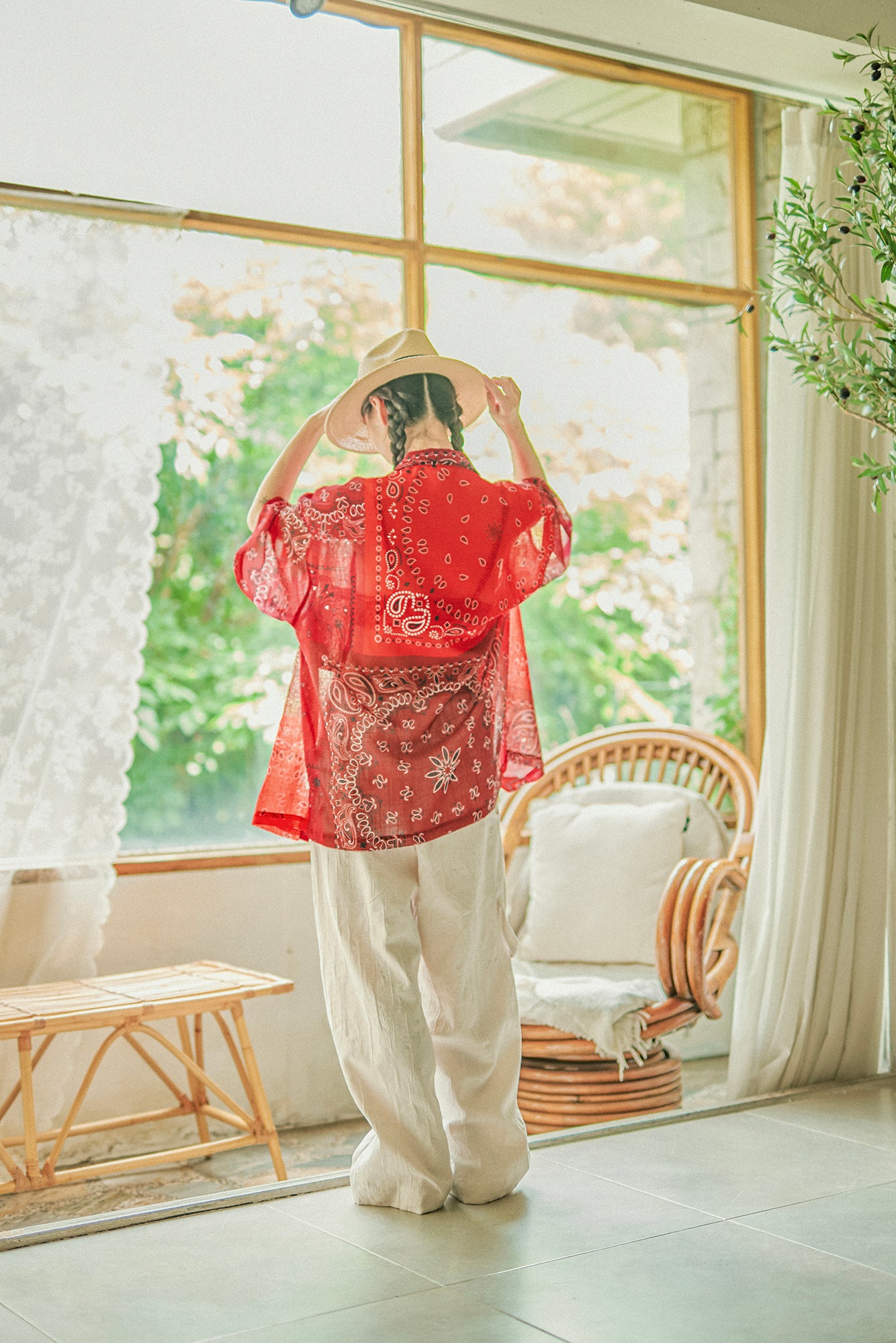 G62201_TR | BANDANA ALOHA SHIRTS-TR | COlor:Tomato Red【GORT_ゴート】【archive】