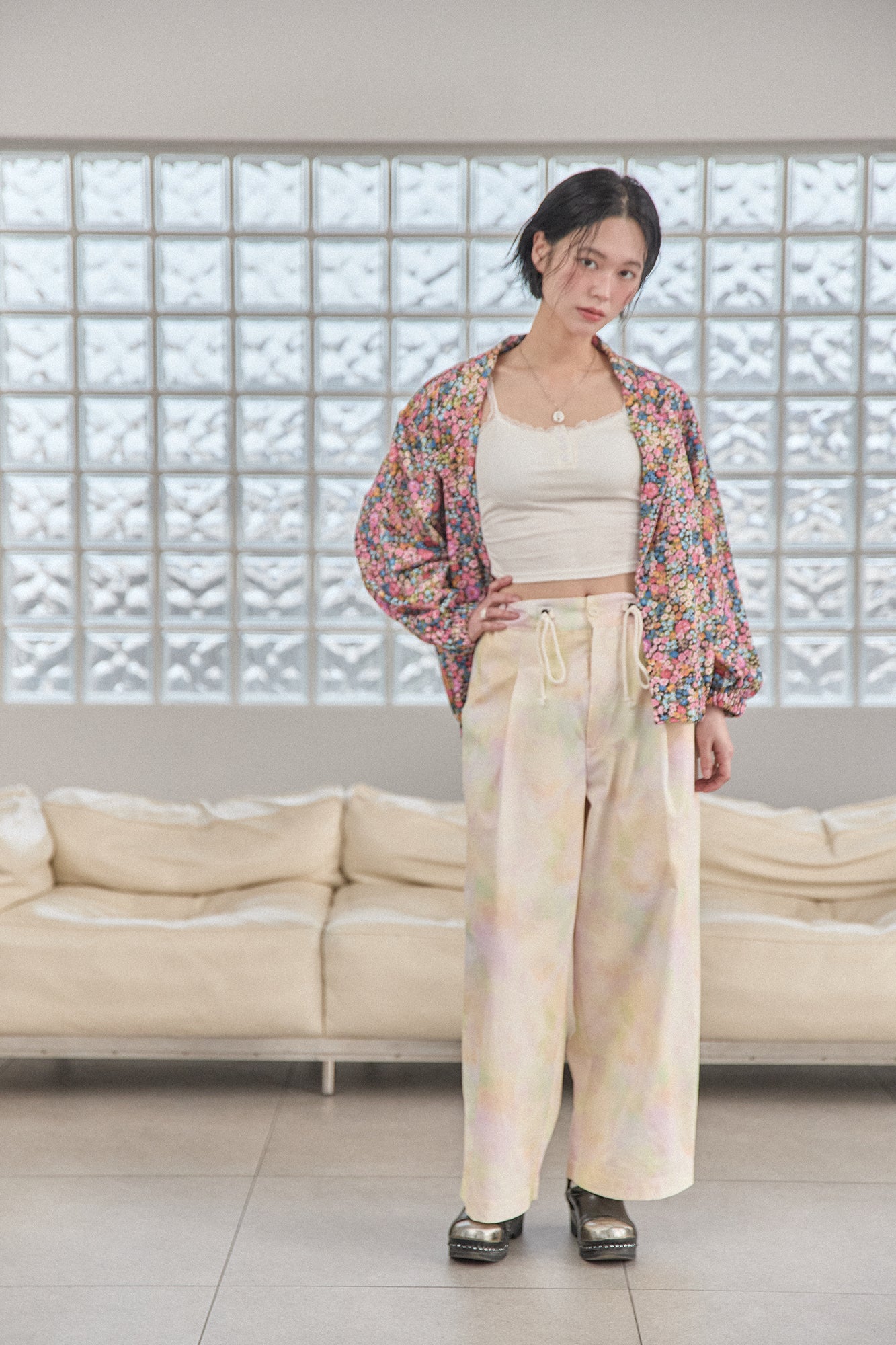 G71301_MT.PST | FLOWER WIDE WORK PANTS-MT.PST | Color:Tye Dye【GORT_ゴート】