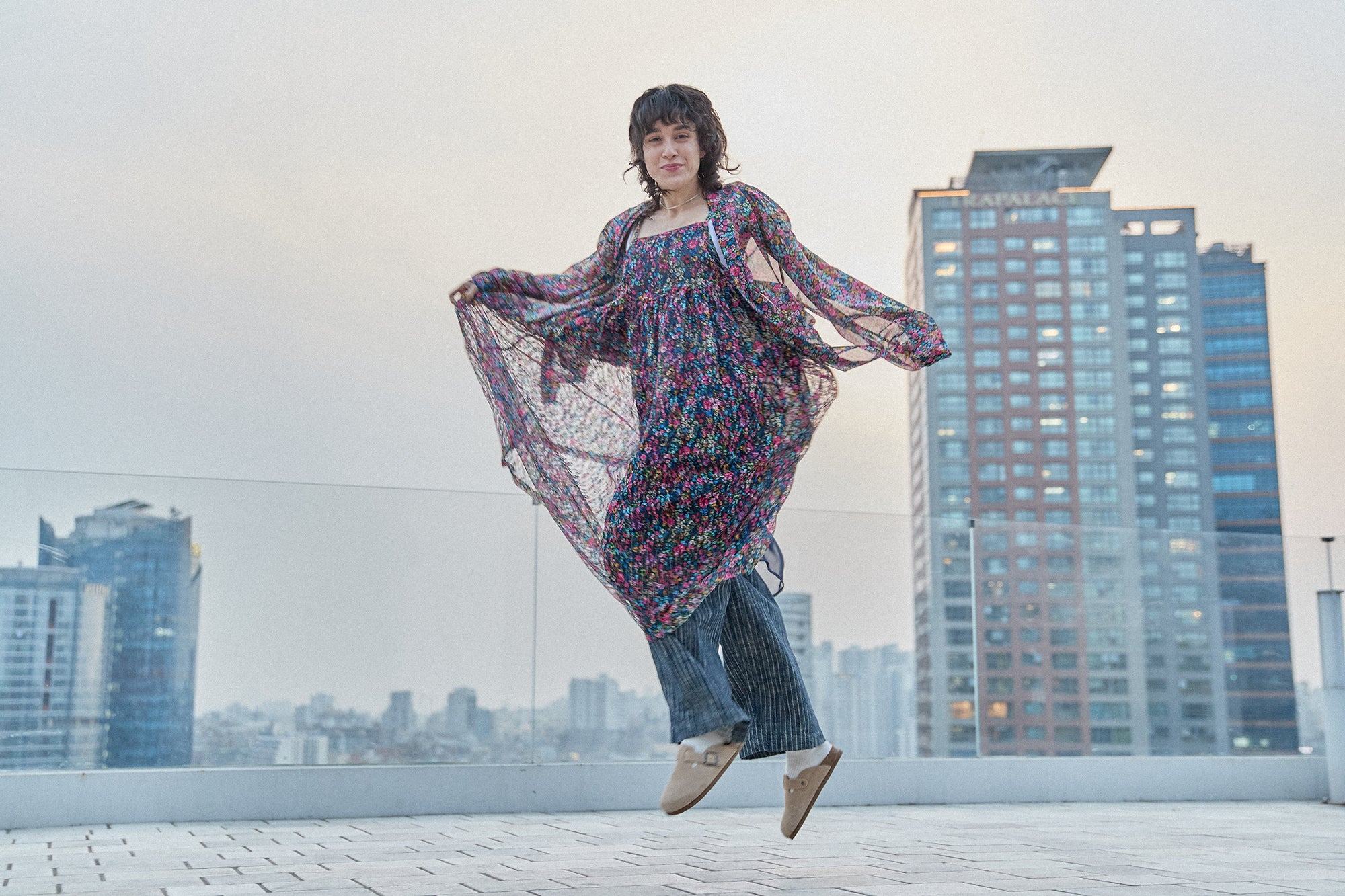 G71201_MT.PK | FLOWER SHEER NO COLLAR SHIRT-MT.PK | Color:Pink【GORT_ゴート】【archive】