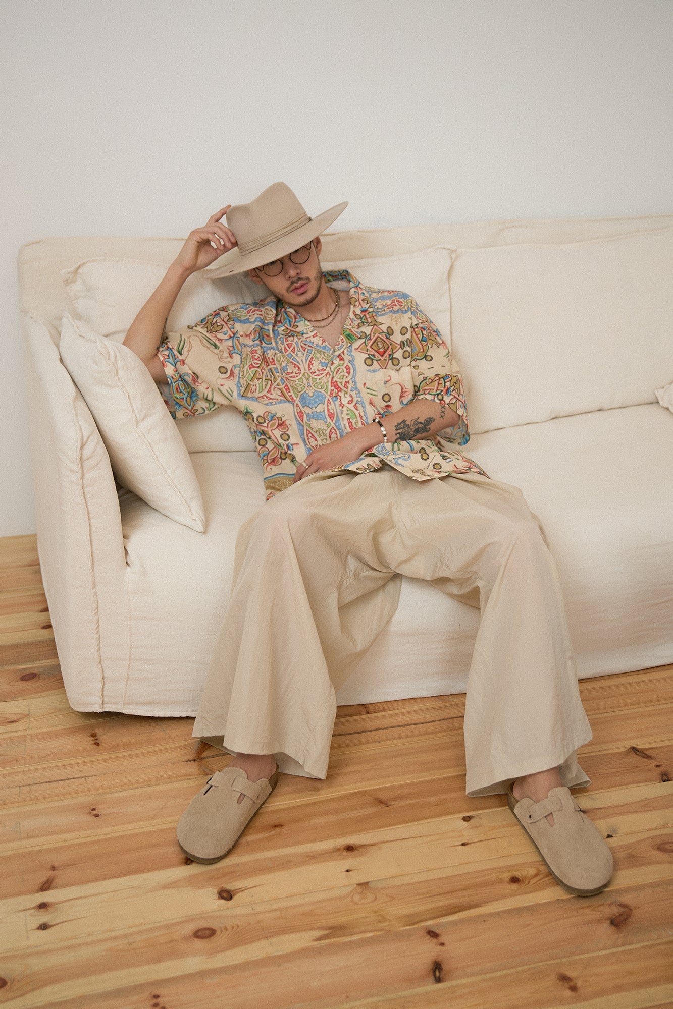 G72303_BG | NYLON WIDE LEG PANTS-BG | Color:Beige【GORT_ゴート】【archive】