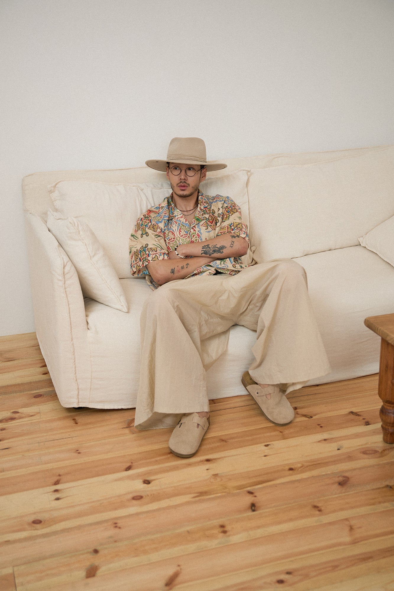 G72303_BG | NYLON WIDE LEG PANTS-BG | Color:Beige【GORT_ゴート】【archive】