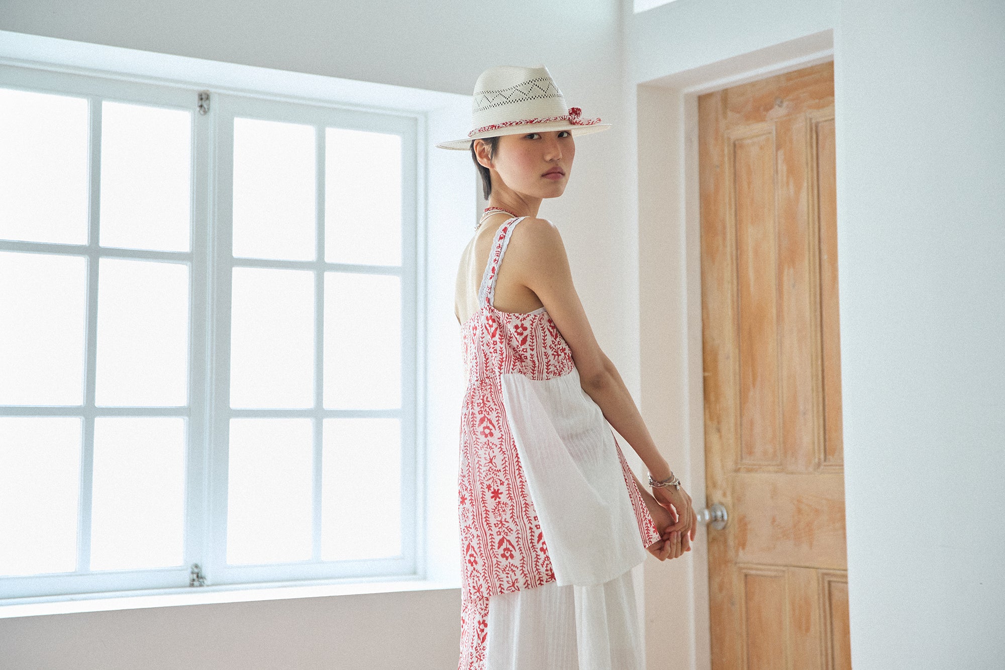 G72302_RD.WH | PATCHWORK SKIRT-RD.WH | Color:Red_White【GORT_ゴート】