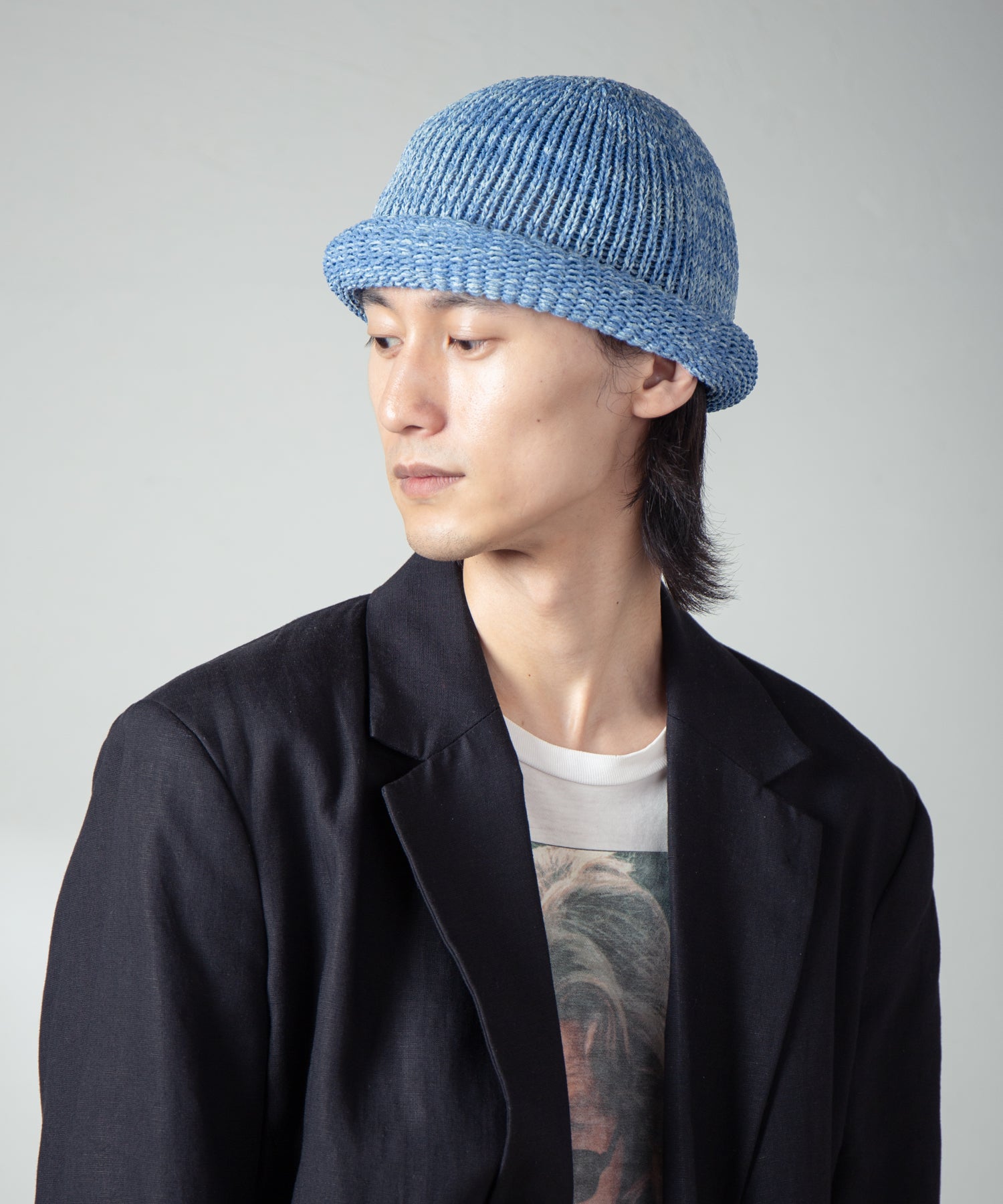 IA-24-097_Blue | Roll Knit Cap | Color:Blue【INDIETRO ASSOCIATION_インディエトロアソシエーション】【archive】