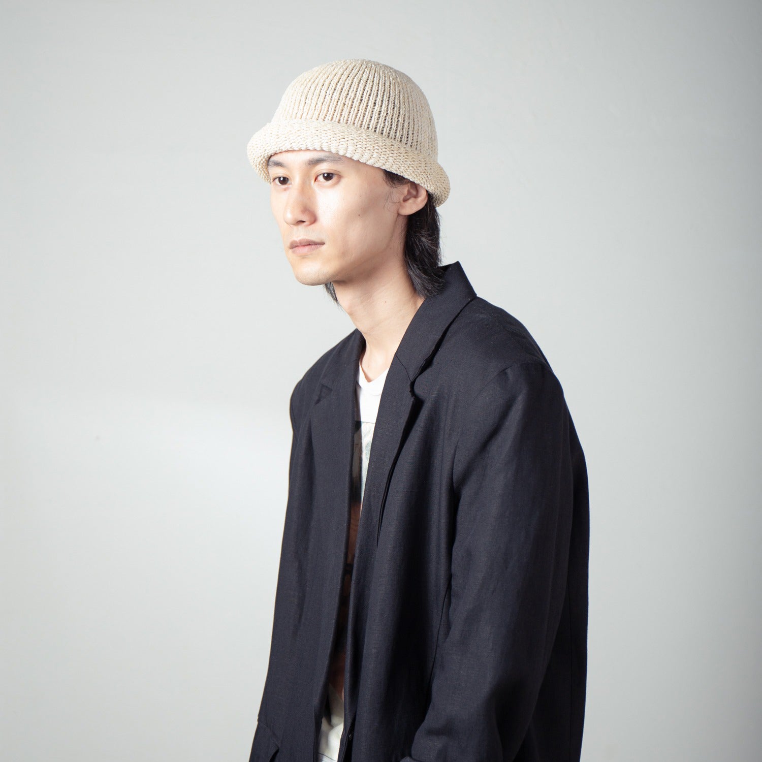 Roll Knit Cap | Color_Beige | No_IA-24-097_Beige【INDIETRO ASSOCIATION_インディエトロアソシエーション】【入荷予定アイテム・入荷連絡可能】