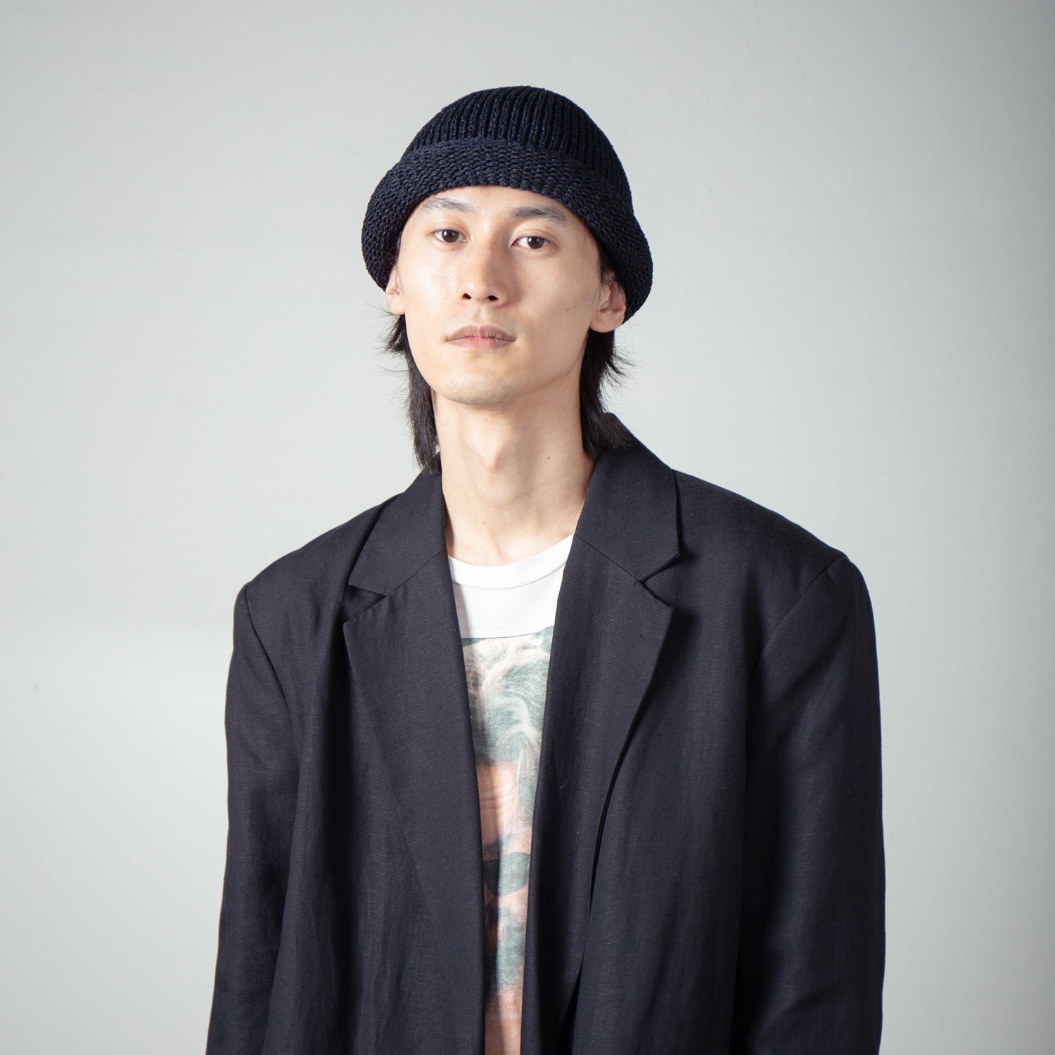 Roll Knit Cap | Color_Black | No_IA-24-097_Black【INDIETRO ASSOCIATION_インディエトロアソシエーション】【入荷予定アイテム・入荷連絡可能】