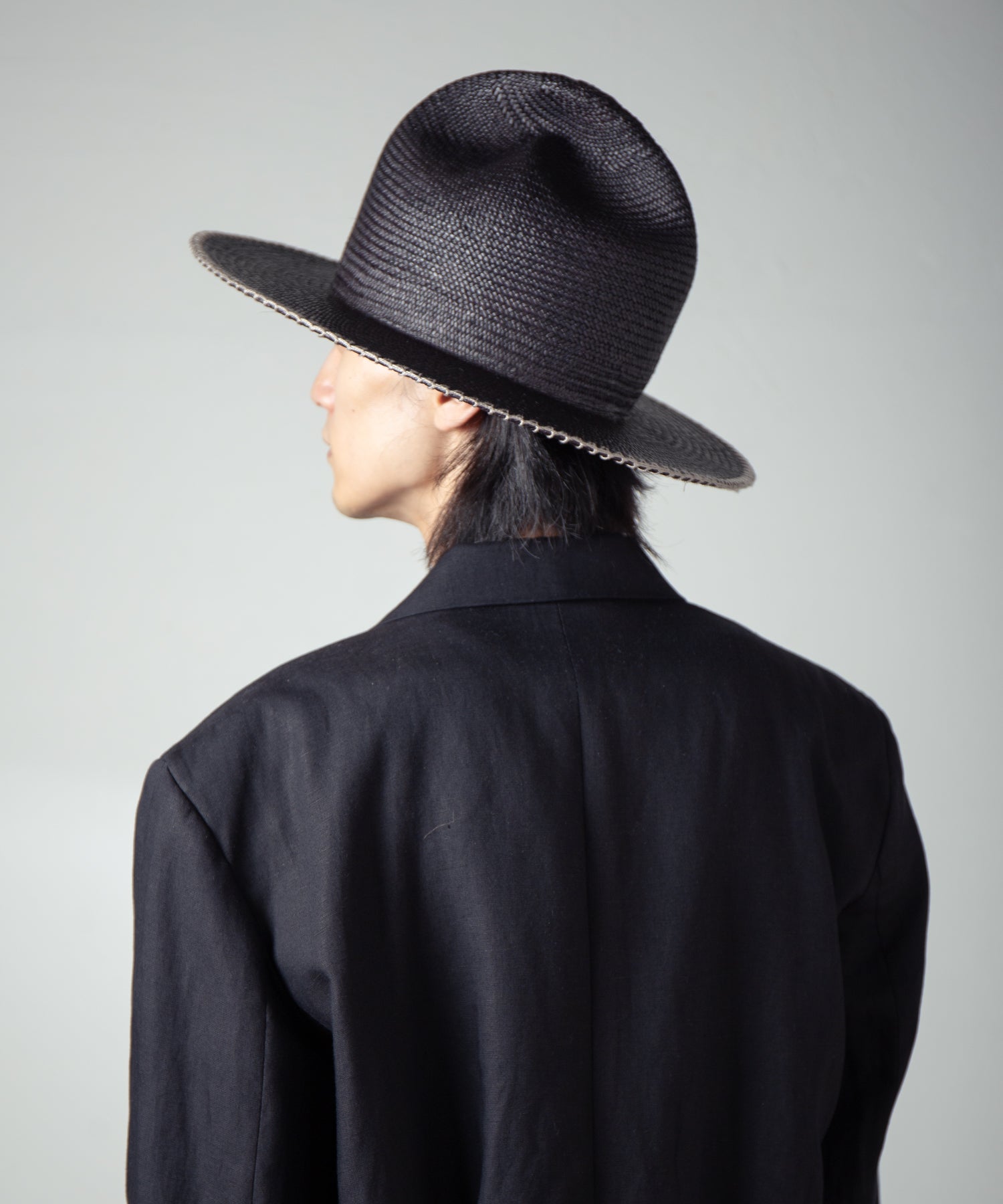 IA-25-120_Black | Mountain Panama Hat | Color:Black【INDIETRO ASSOCIATION_インディエトロアソシエーション】