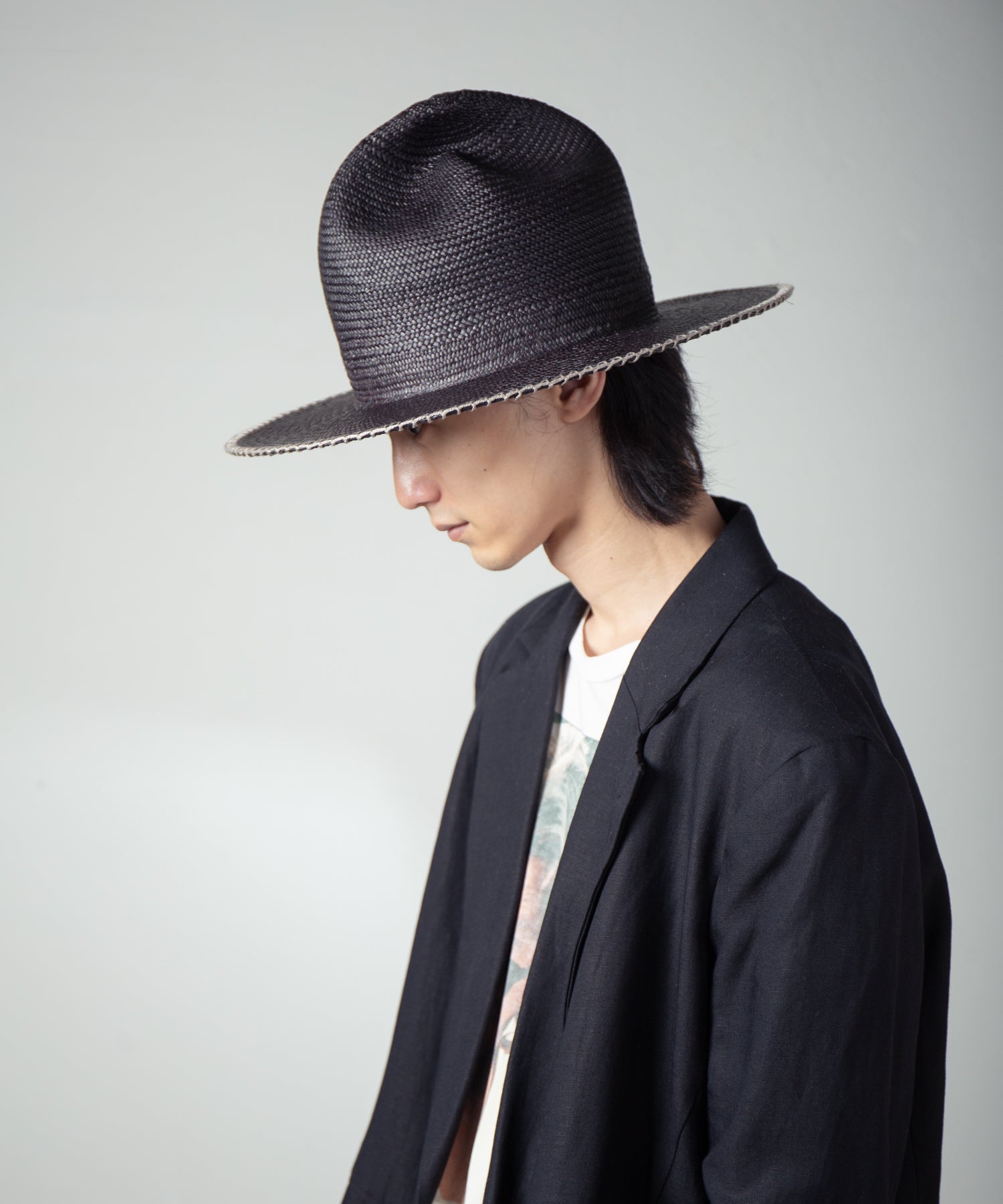 IA-25-120_Black | Mountain Panama Hat | Color:Black【INDIETRO ASSOCIATION_インディエトロアソシエーション】