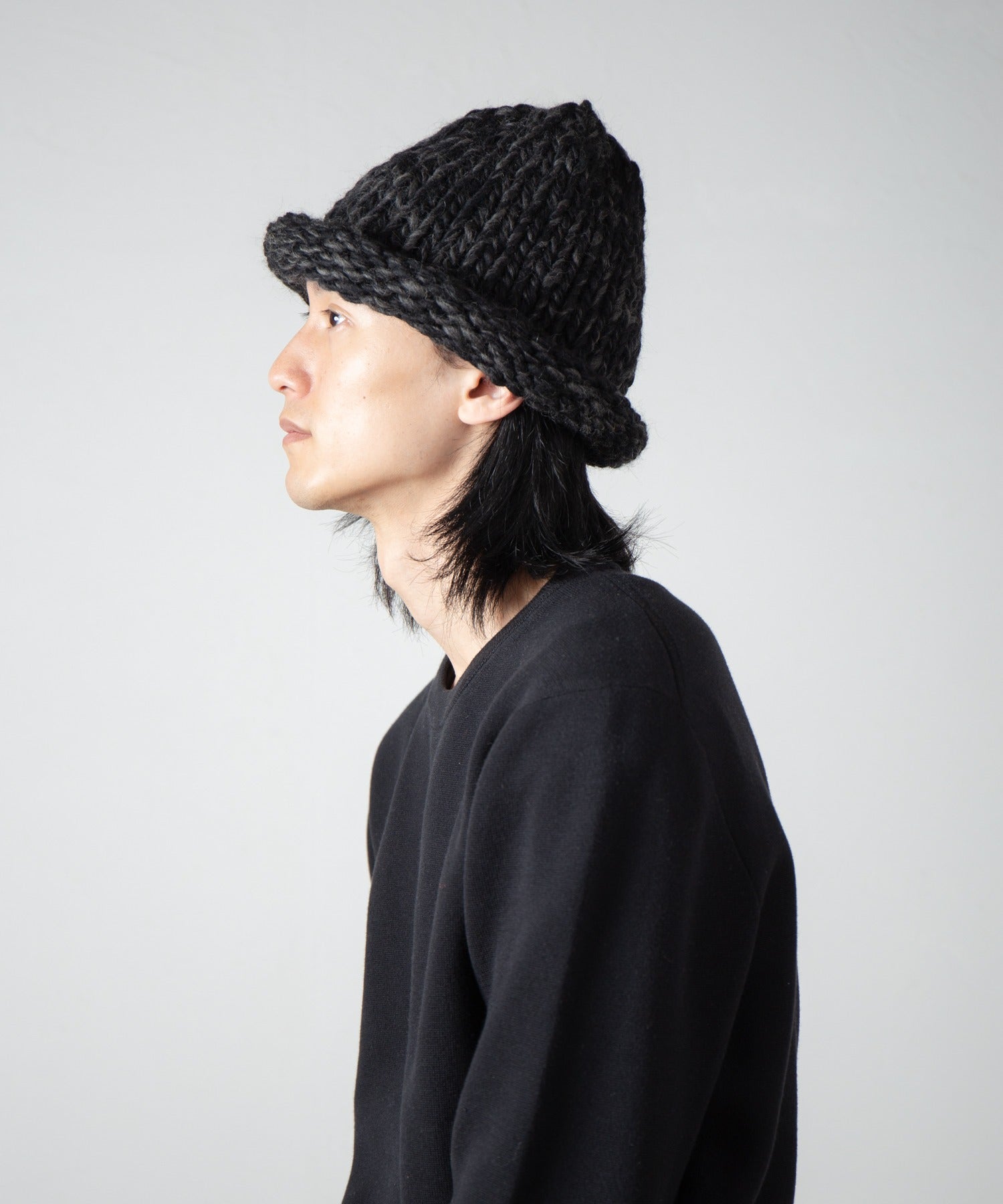 Roll Knit Cap | Color_Yellow / Blue / BLack | No_ia-25-125【INDIETRO ASSOCIATION_インディエトロアソシエーション】
