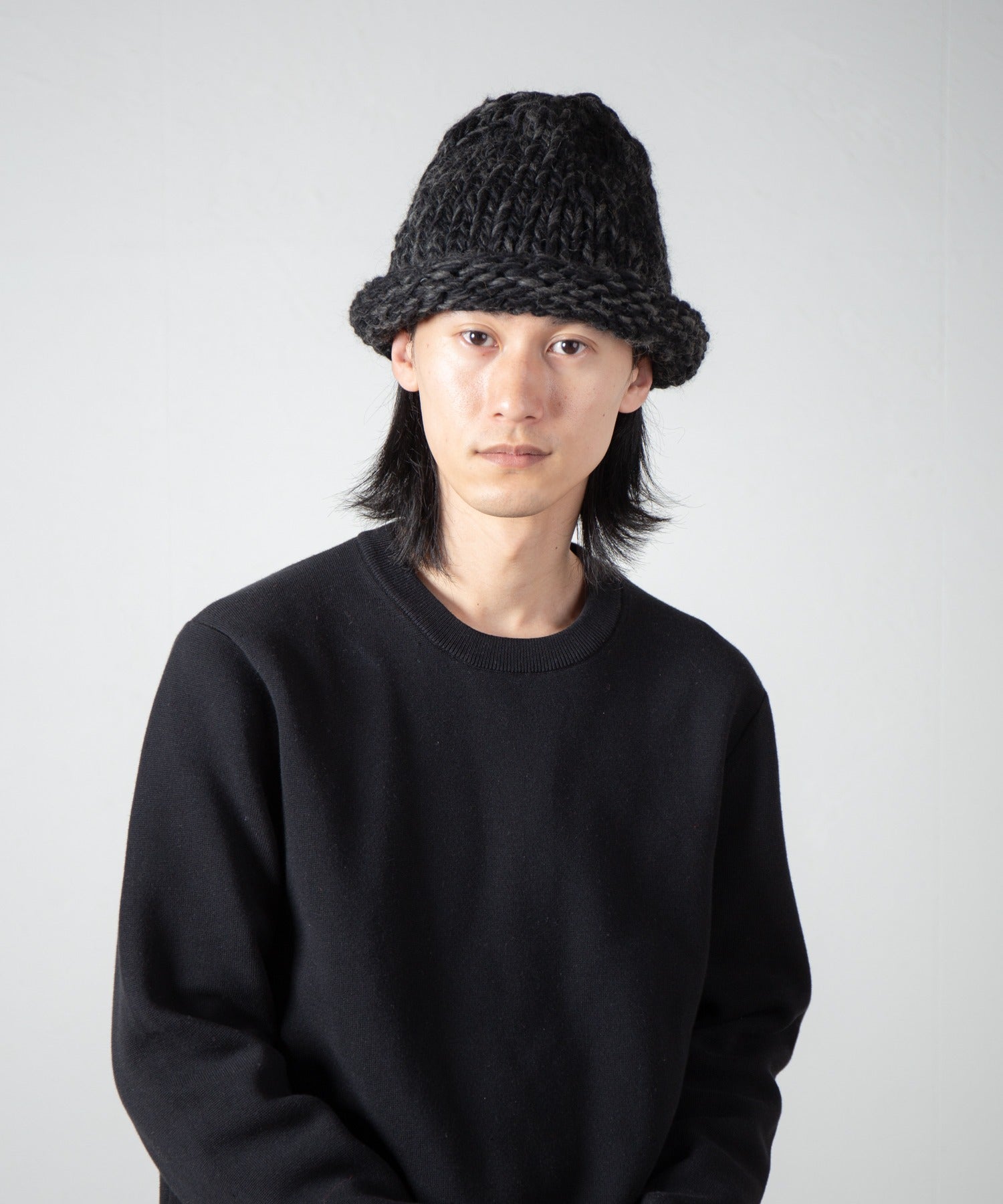Roll Knit Cap | Color_Yellow / Blue / BLack | No_ia-25-125【INDIETRO ASSOCIATION_インディエトロアソシエーション】