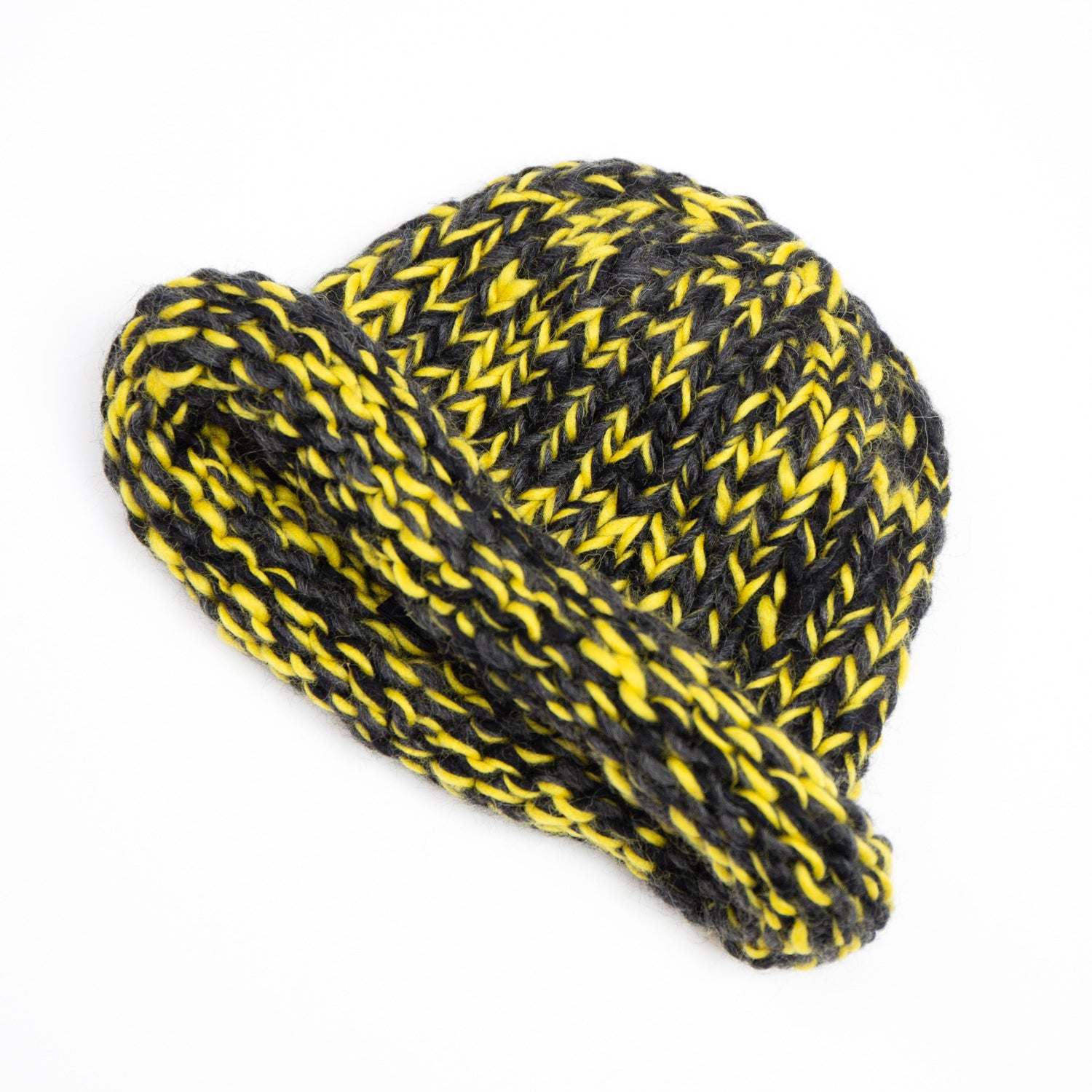 Roll Knit Cap | Color_Yellow / Blue / BLack | No_ia-25-125【INDIETRO ASSOCIATION_インディエトロアソシエーション】