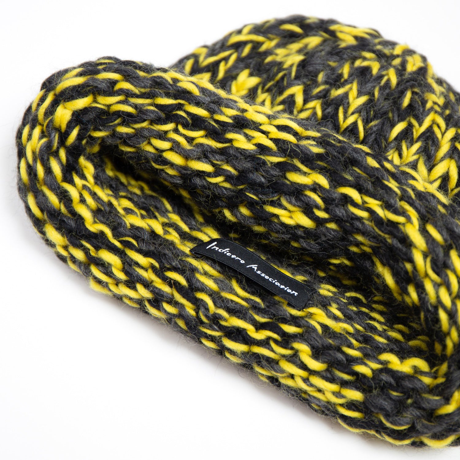 Roll Knit Cap | Color_Yellow / Blue / BLack | No_ia-25-125【INDIETRO ASSOCIATION_インディエトロアソシエーション】