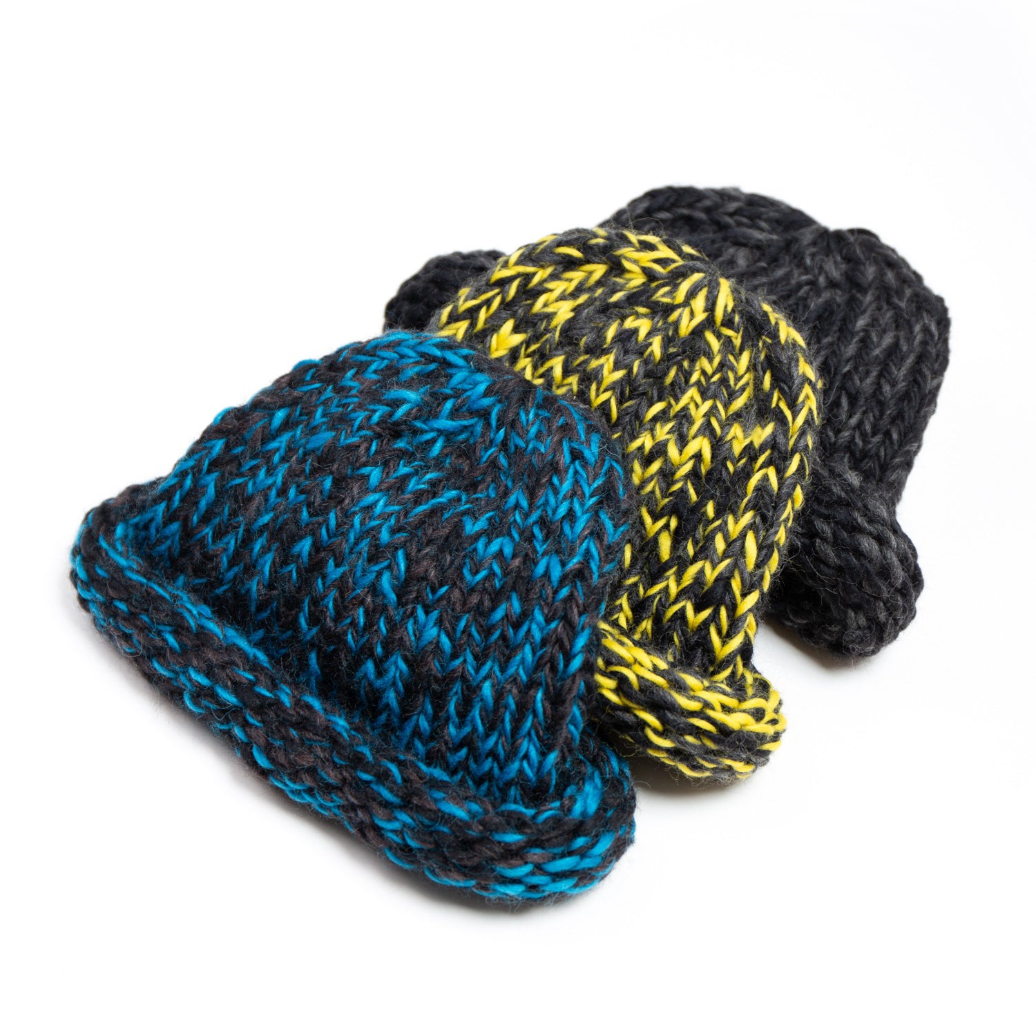 Roll Knit Cap | Color_Yellow / Blue / BLack | No_ia-25-125【INDIETRO ASSOCIATION_インディエトロアソシエーション】