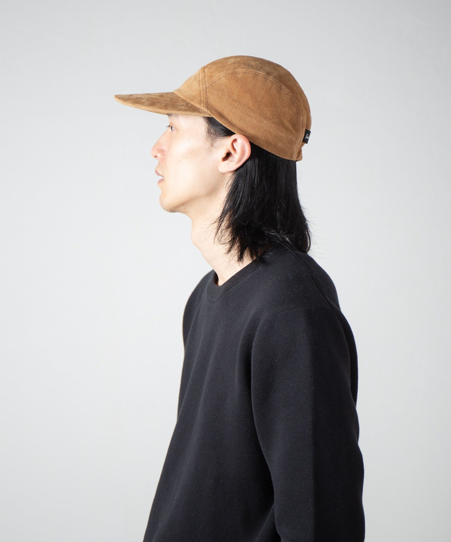 Leather Jet Cap | Color_Beige / Black | No_ia-25-129【INDIETRO ASSOCIATION_インディエトロアソシエーション】