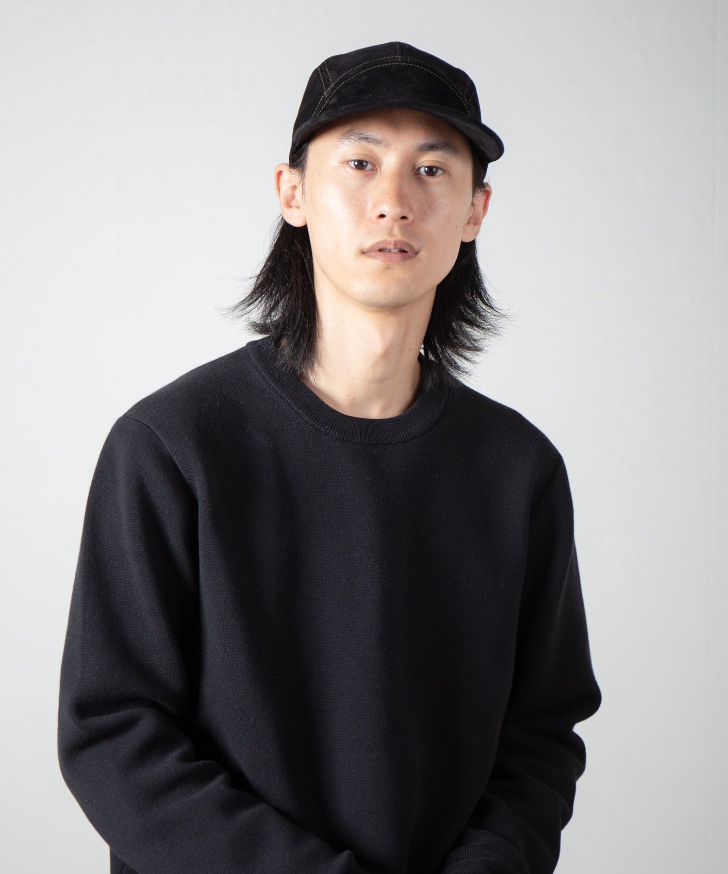 Leather Jet Cap | Color_Beige / Black | No_ia-25-129【INDIETRO ASSOCIATION_インディエトロアソシエーション】