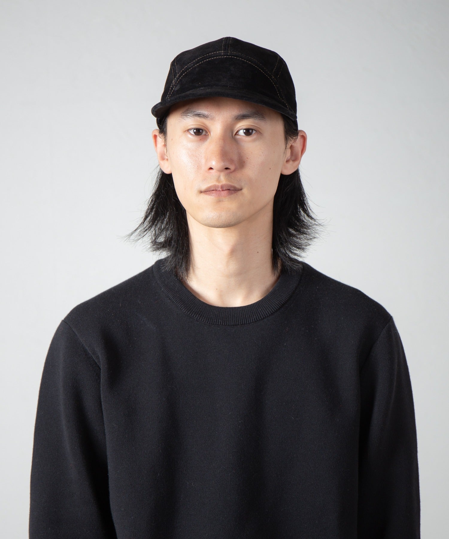 Leather Jet Cap | Color_Beige / Black | No_ia-25-129【INDIETRO ASSOCIATION_インディエトロアソシエーション】