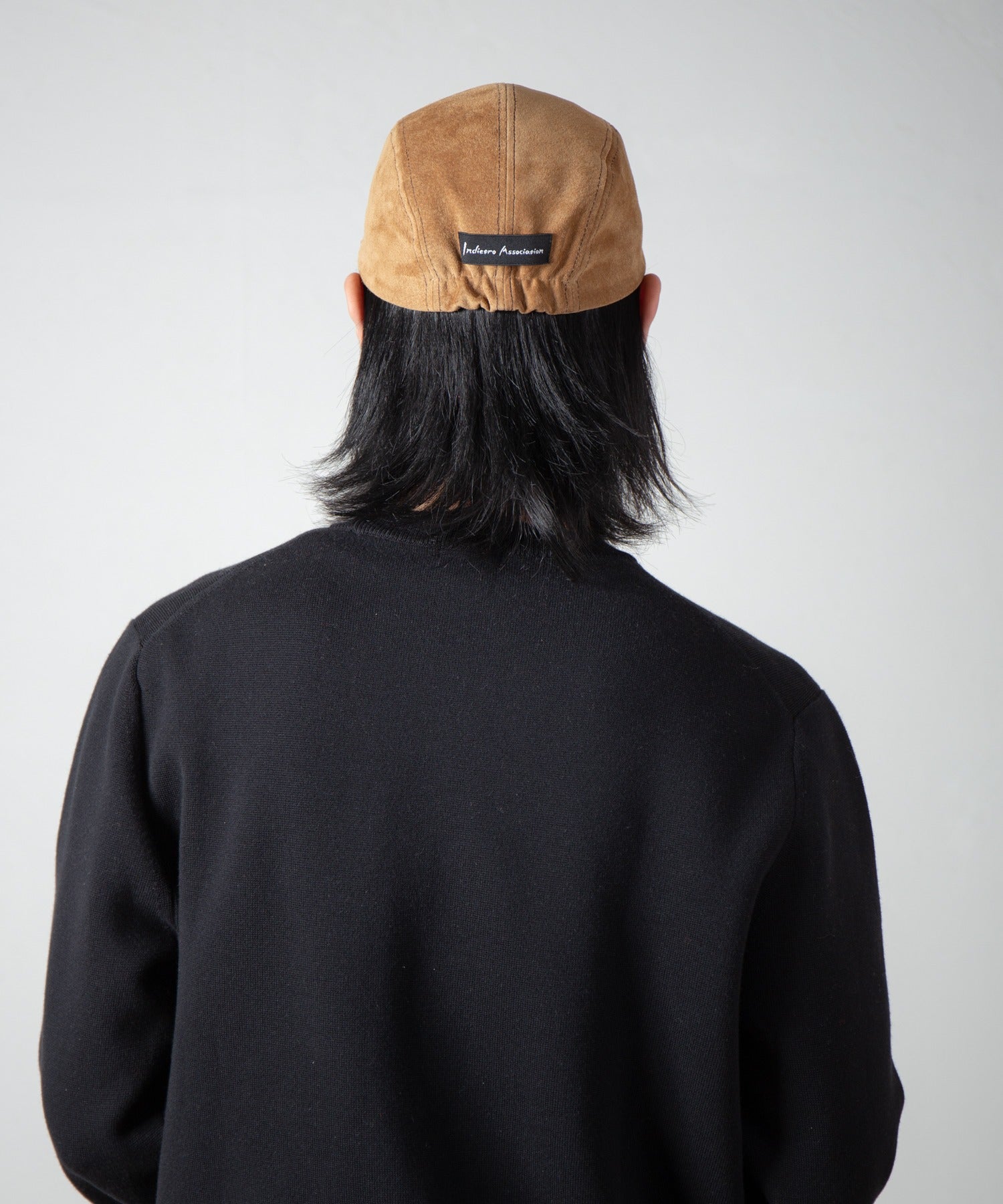 Leather Jet Cap | Color_Beige / Black | No_ia-25-129【INDIETRO ASSOCIATION_インディエトロアソシエーション】