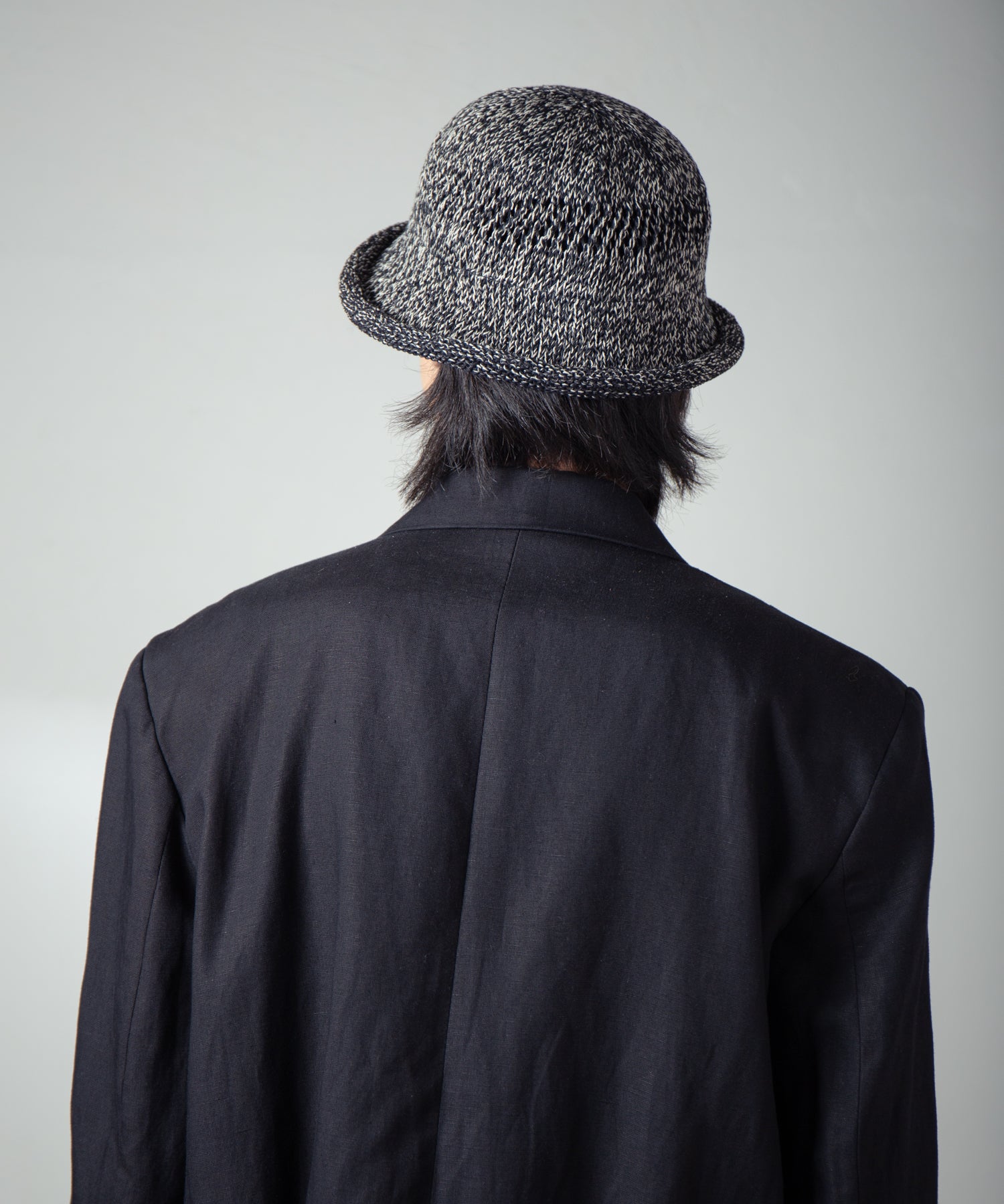 IA-25-Jd01_Black×White | Roll Knit Hat | Color:Black×White【INDIETRO ASSOCIATION_インディエトロアソシエーション】【archive】