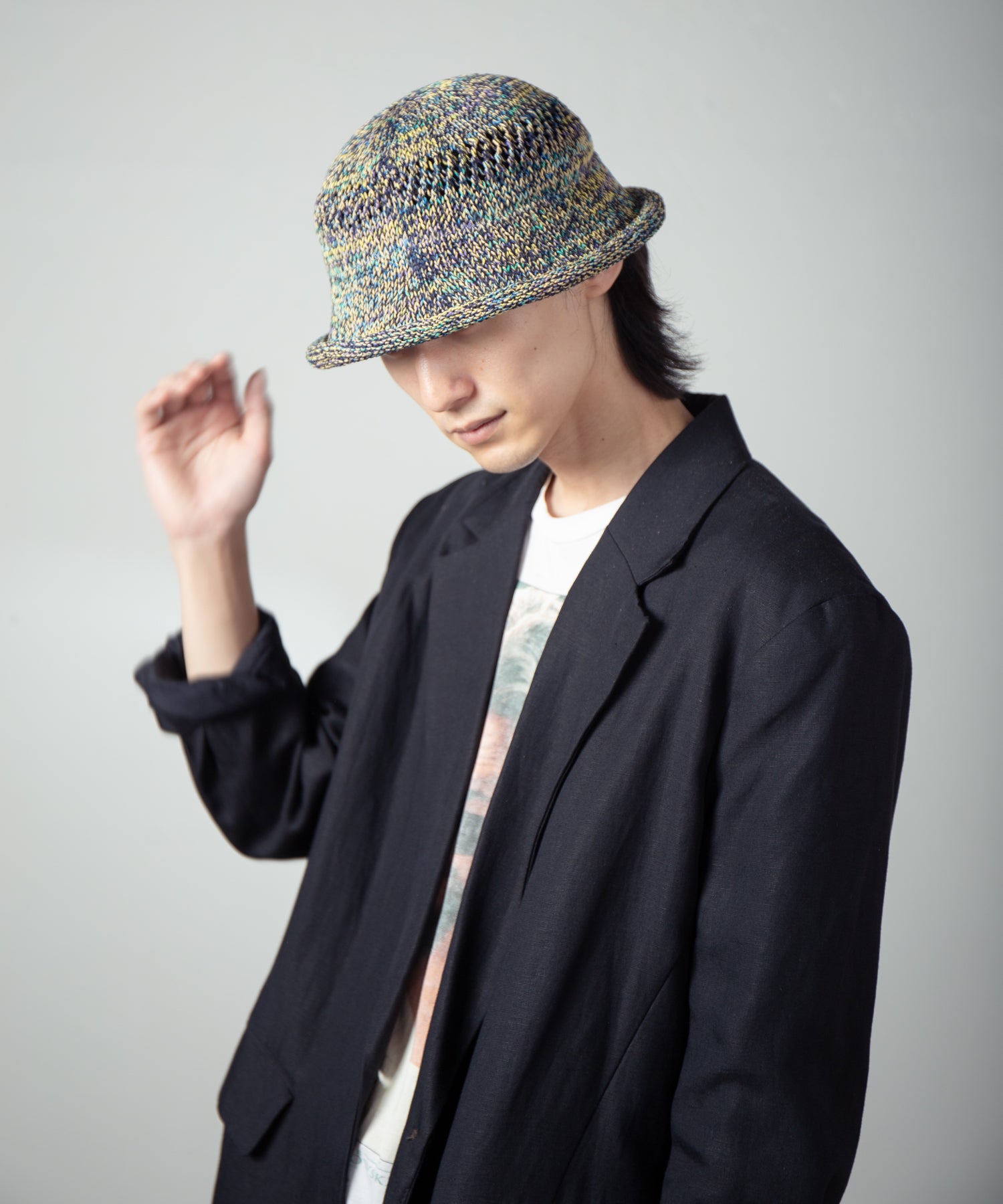 IA-25-Jd01_Mix | Roll Knit Hat | Color:Mix【INDIETRO ASSOCIATION_インディエトロアソシエーション】