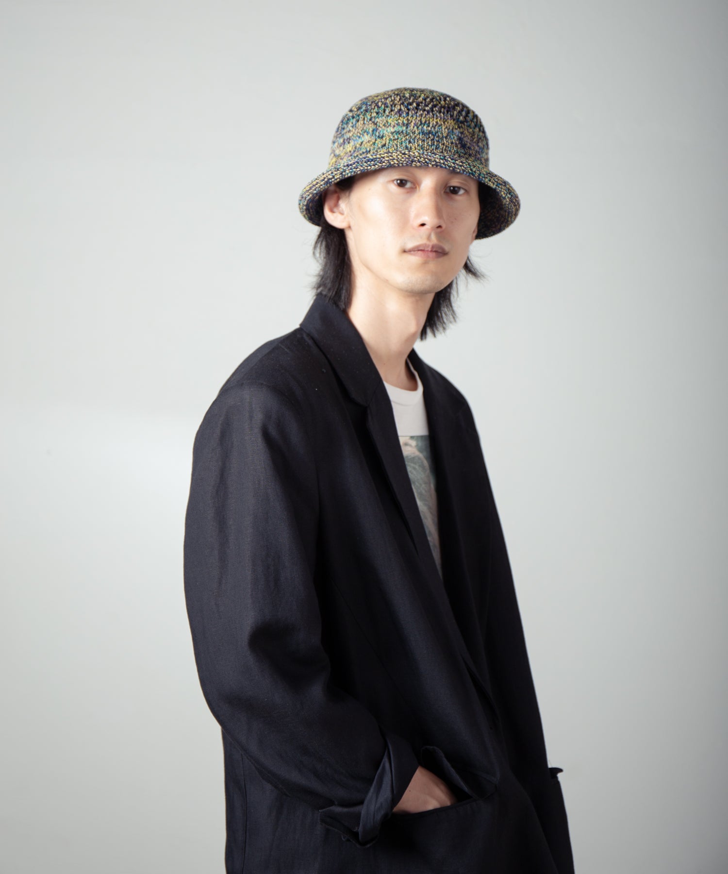IA-25-Jd01_Mix | Roll Knit Hat | Color:Mix【INDIETRO ASSOCIATION_インディエトロアソシエーション】