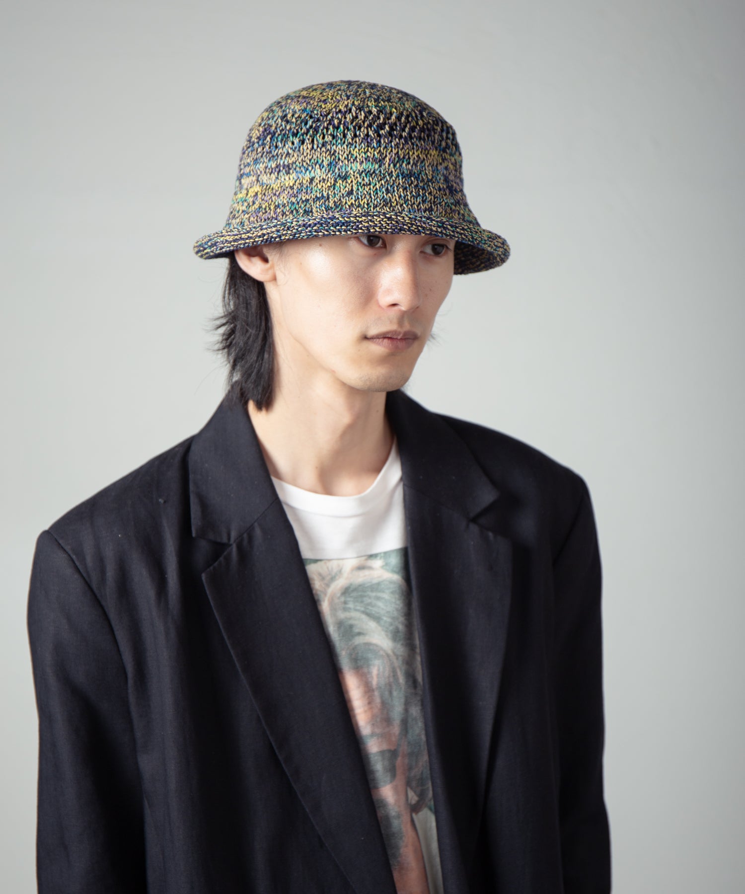 IA-25-Jd01_Mix | Roll Knit Hat | Color:Mix【INDIETRO ASSOCIATION_インディエトロアソシエーション】