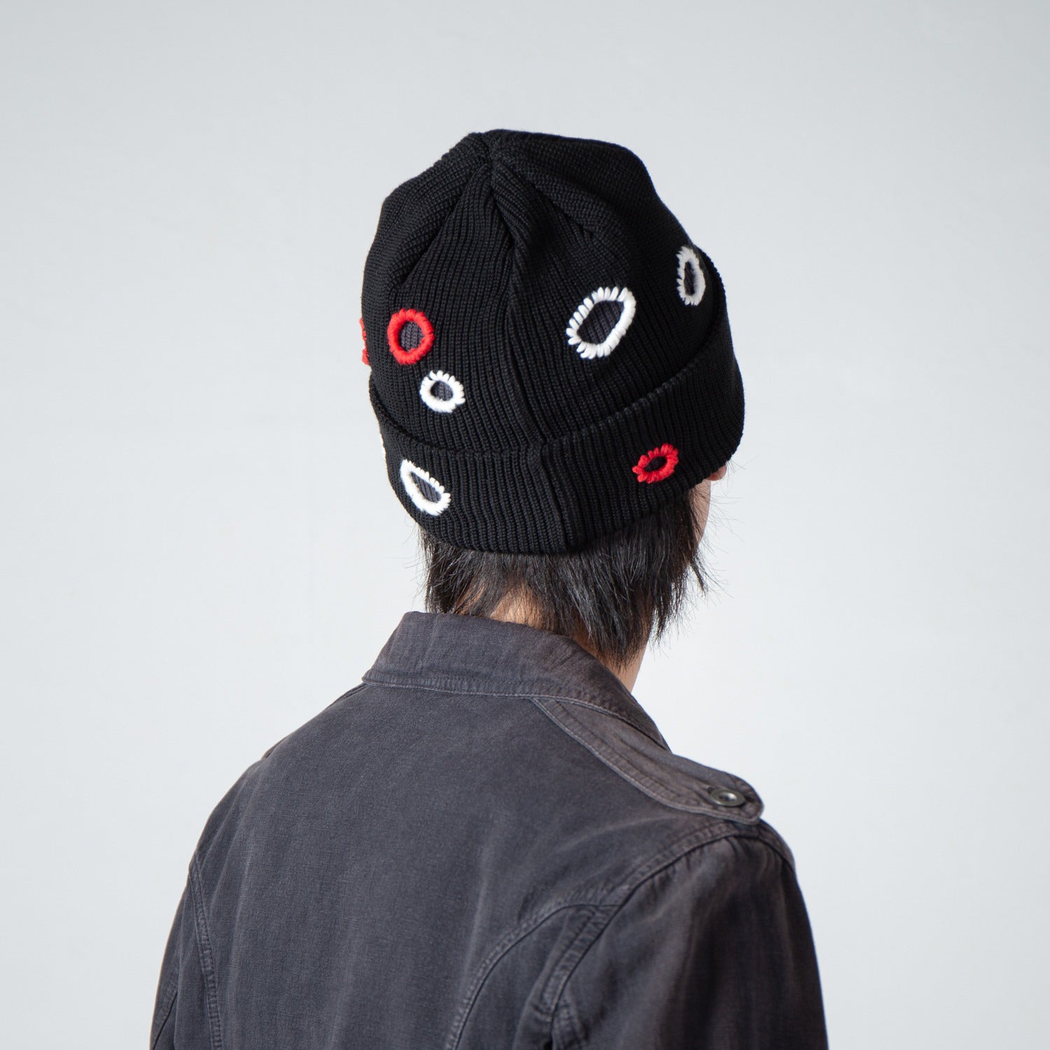 Color Hole Knit Cap | Color_Black | No_IA-26-138_Black【INDIETRO ASSOCIATION_インディエトロアソシエーション】