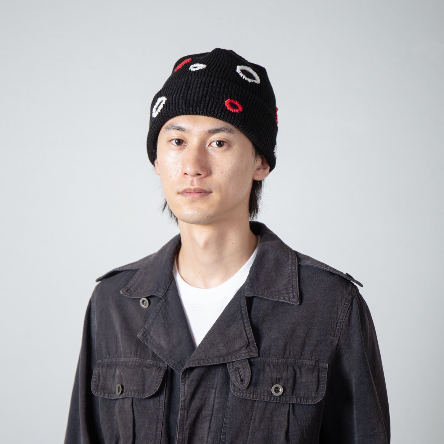 Color Hole Knit Cap | Color_Black | No_IA-26-138_Black【INDIETRO ASSOCIATION_インディエトロアソシエーション】