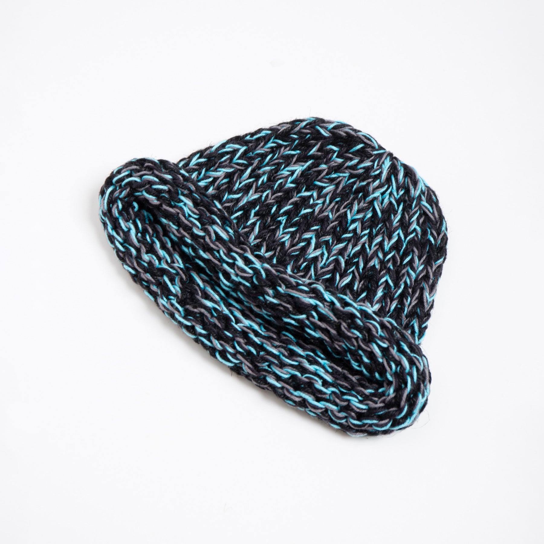 Roll Knit Cap | Color_Black | No_IA-26-139_Black【INDIETRO ASSOCIATION_インディエトロアソシエーション】