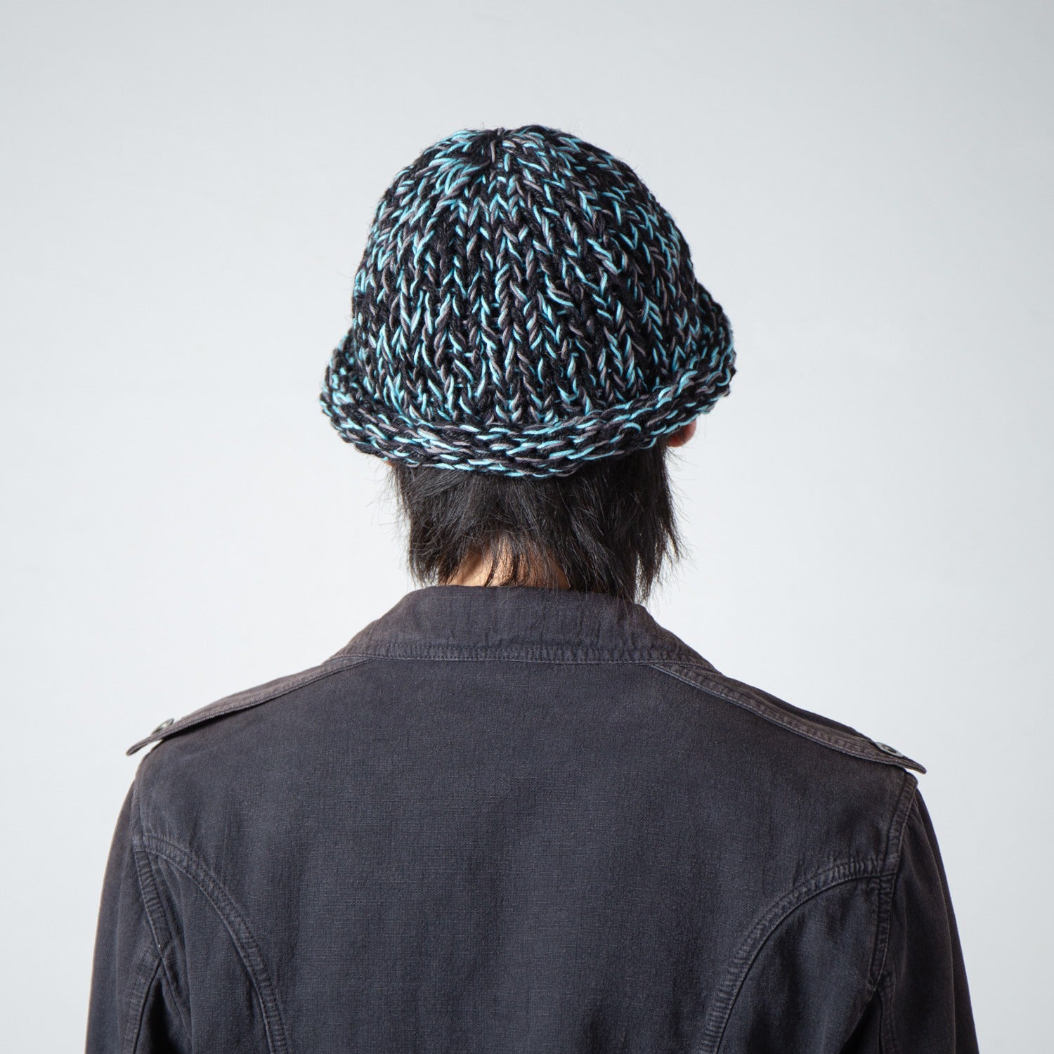 Roll Knit Cap | Color_Black | No_IA-26-139_Black【INDIETRO ASSOCIATION_インディエトロアソシエーション】
