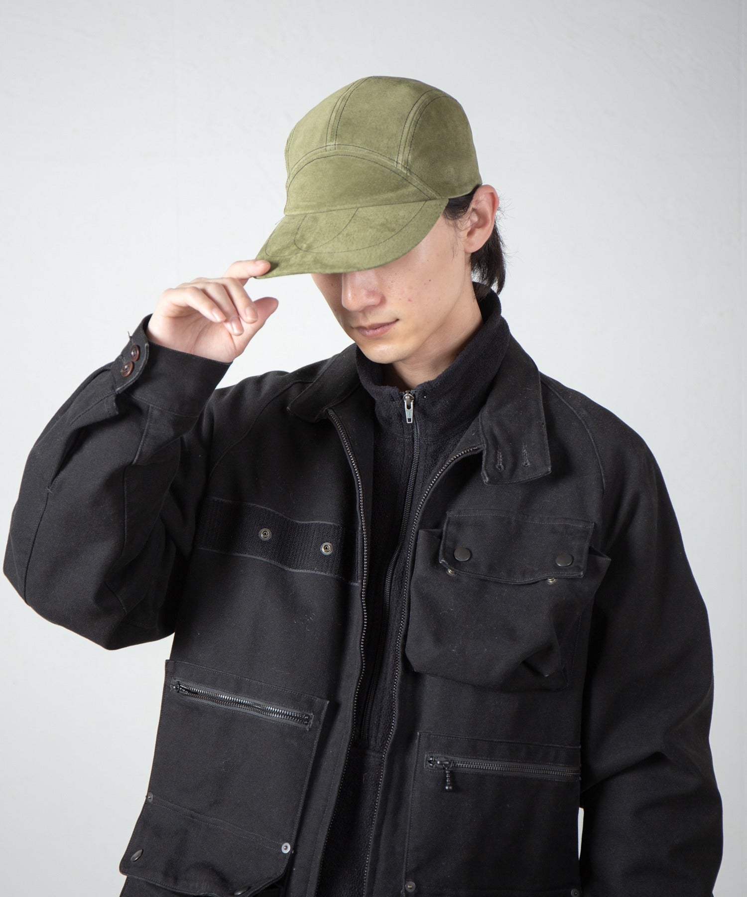 Leather Jet Cap – Olive | INDIETRO ASSOCIATION | 入荷予定アイテム