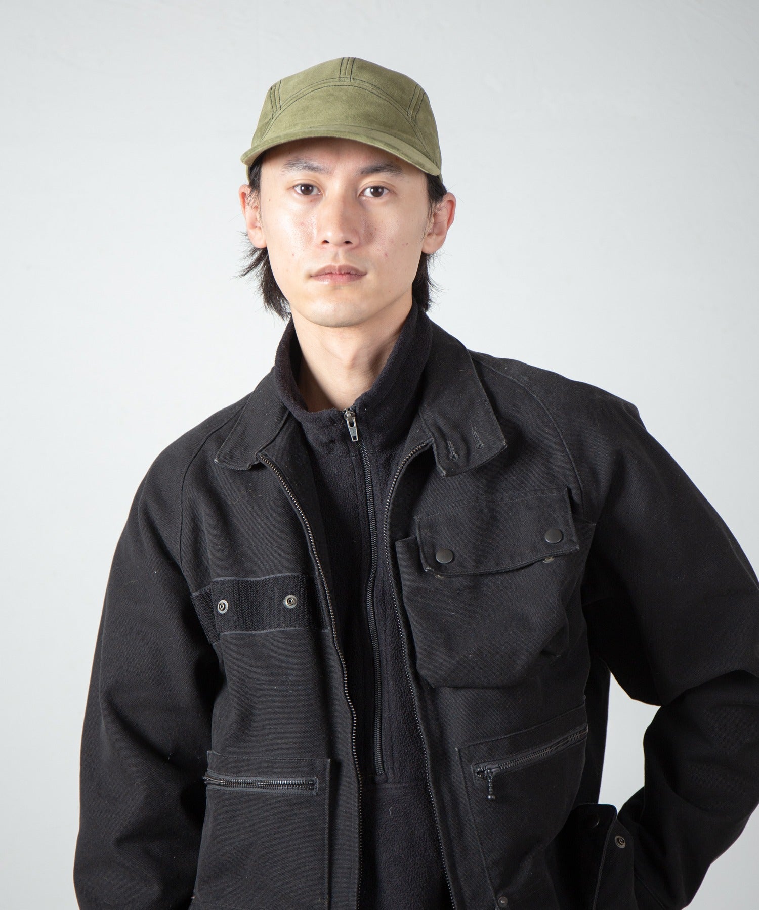 Leather Jet Cap – Olive | INDIETRO ASSOCIATION | 入荷予定アイテム