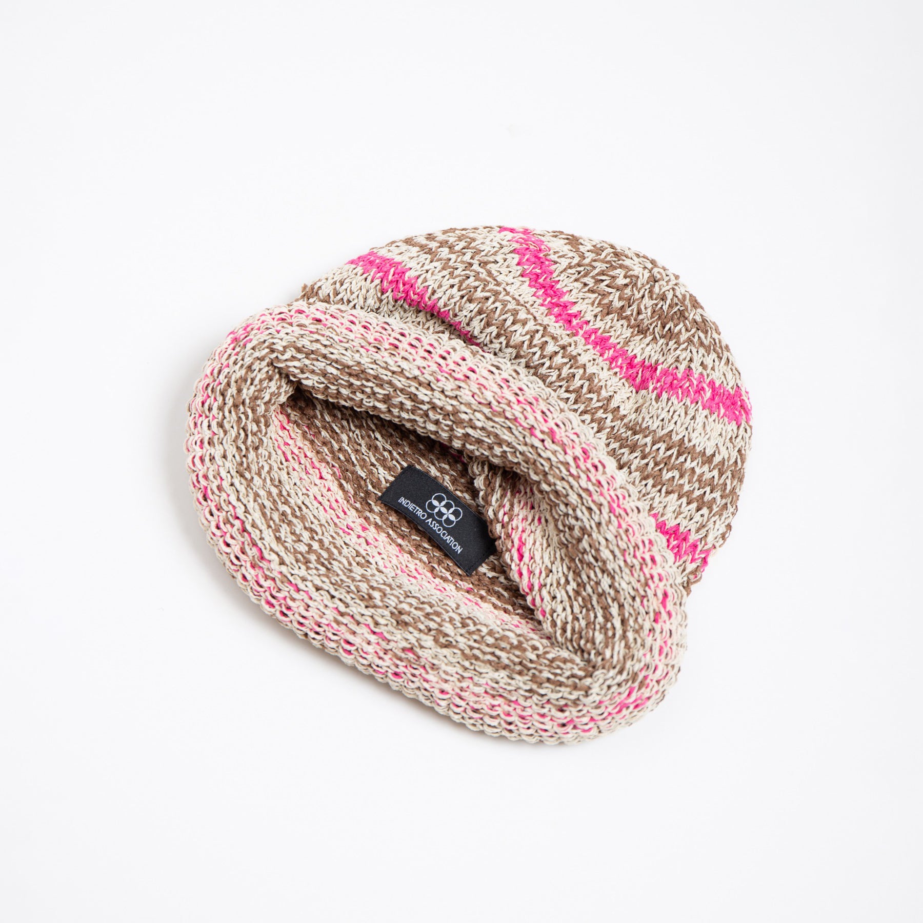 Multi Border Roll Knit Cap | Color_Beige | No_IA-26-146_Beige【INDIETRO ASSOCIATION_インディエトロアソシエーション】【入荷予定アイテム・入荷連絡可能】