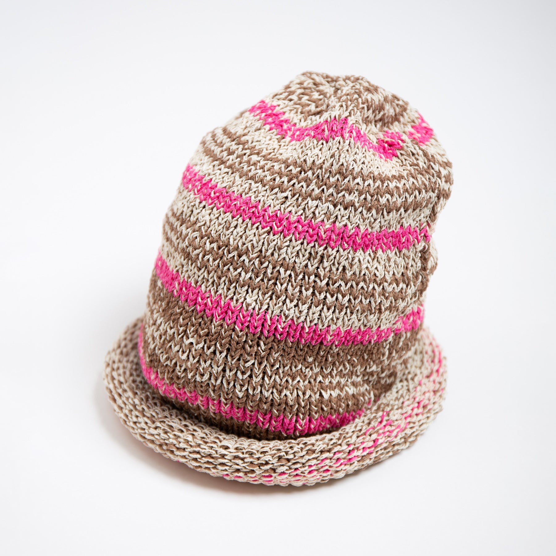 Multi Border Roll Knit Cap | Color_Beige | No_IA-26-146_Beige【INDIETRO ASSOCIATION_インディエトロアソシエーション】【入荷予定アイテム・入荷連絡可能】