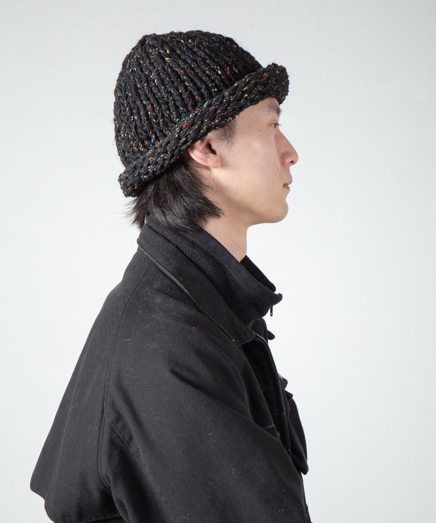 Roll Knit Cap – Black | INDIETRO ASSOCIATION | 入荷予定アイテム