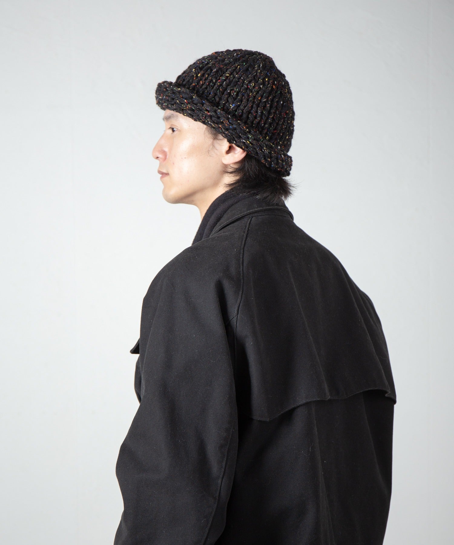 Roll Knit Cap – Black | INDIETRO ASSOCIATION | 入荷予定アイテム
