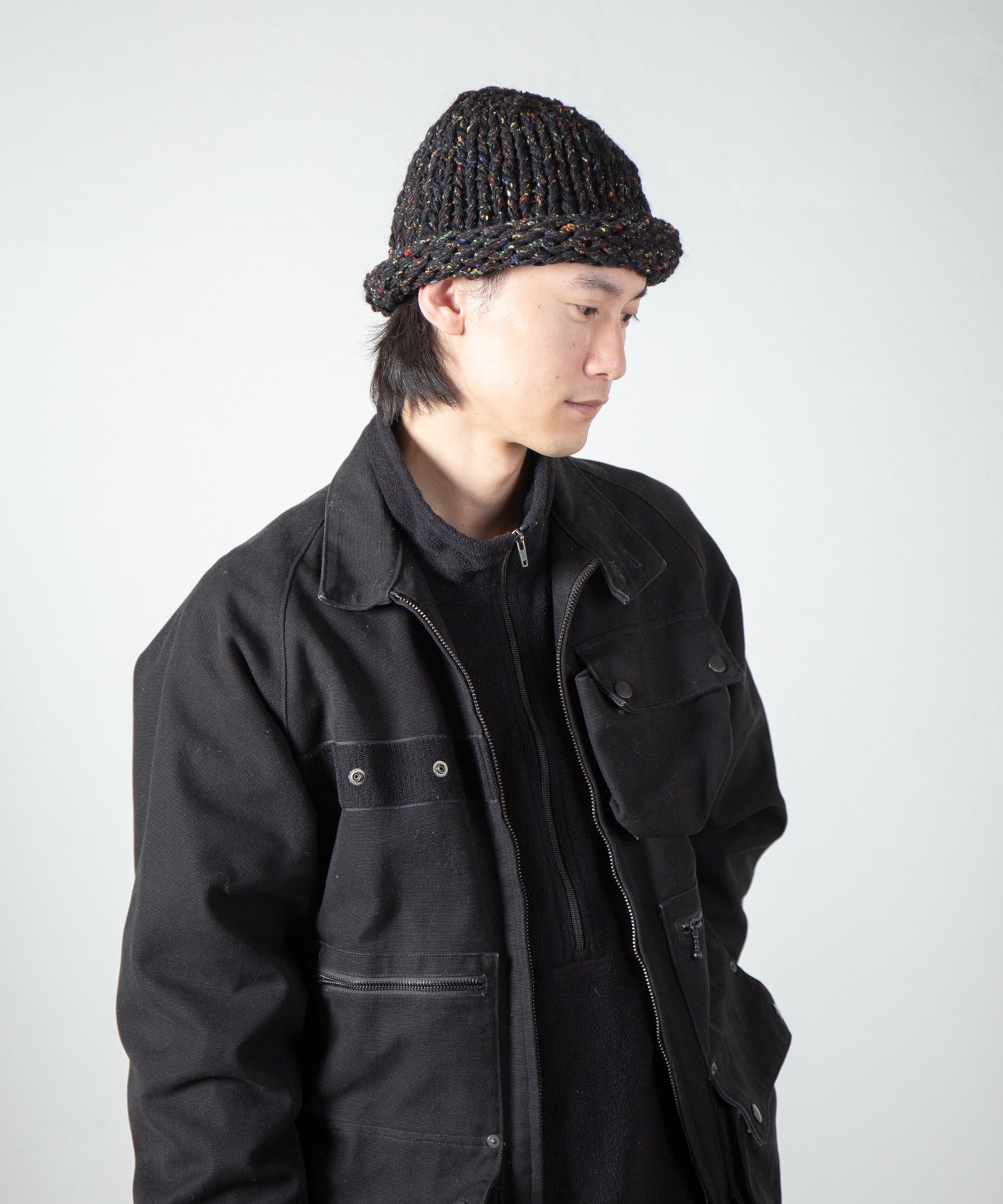Roll Knit Cap – Black | INDIETRO ASSOCIATION | 入荷予定アイテム