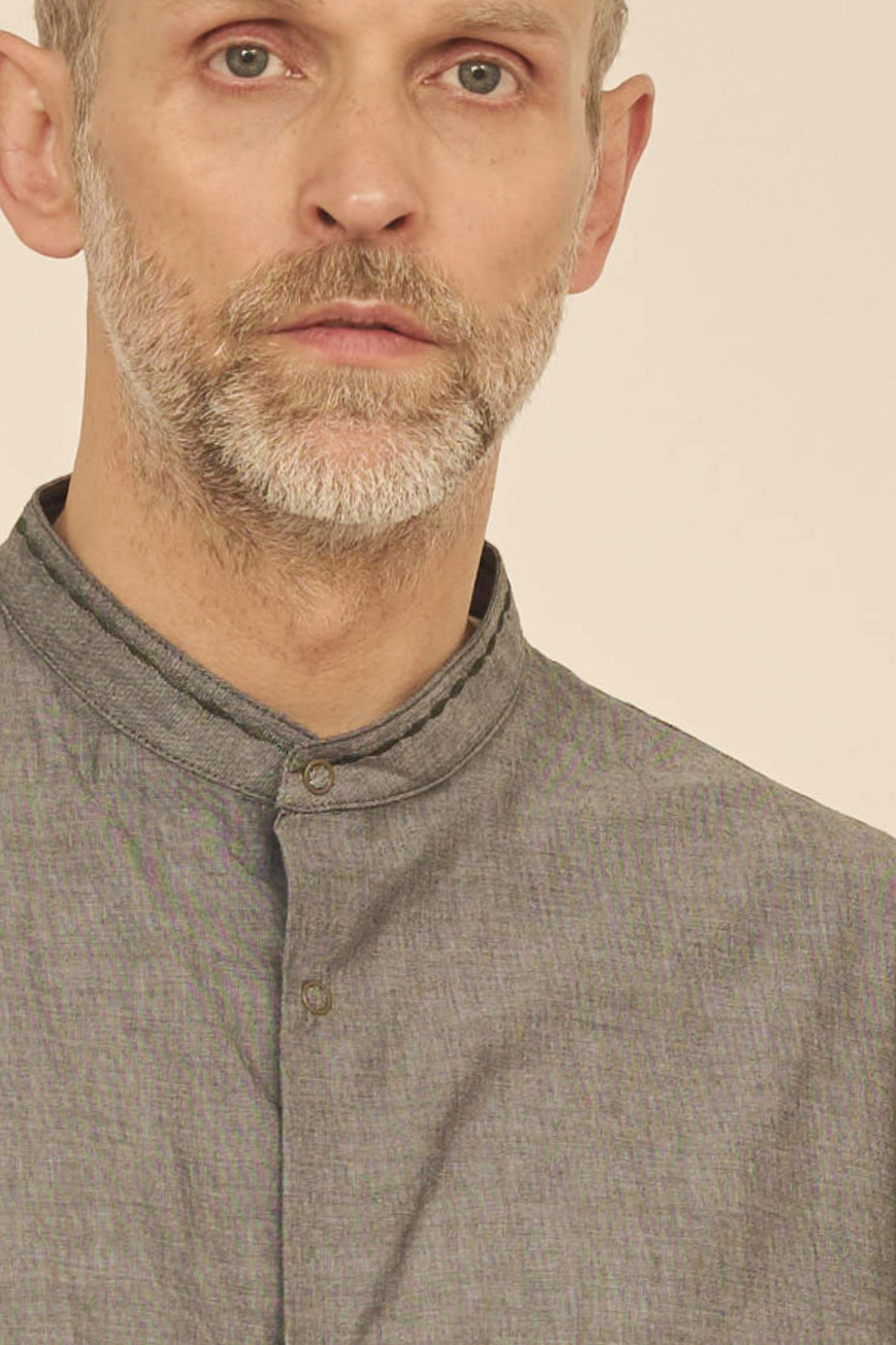 LIPMOA CHAMBRAY | Color_Black | No_klm25fsh1141_bk【KELEN MEN_ケレン】【入荷予定アイテム・入荷連絡可能】