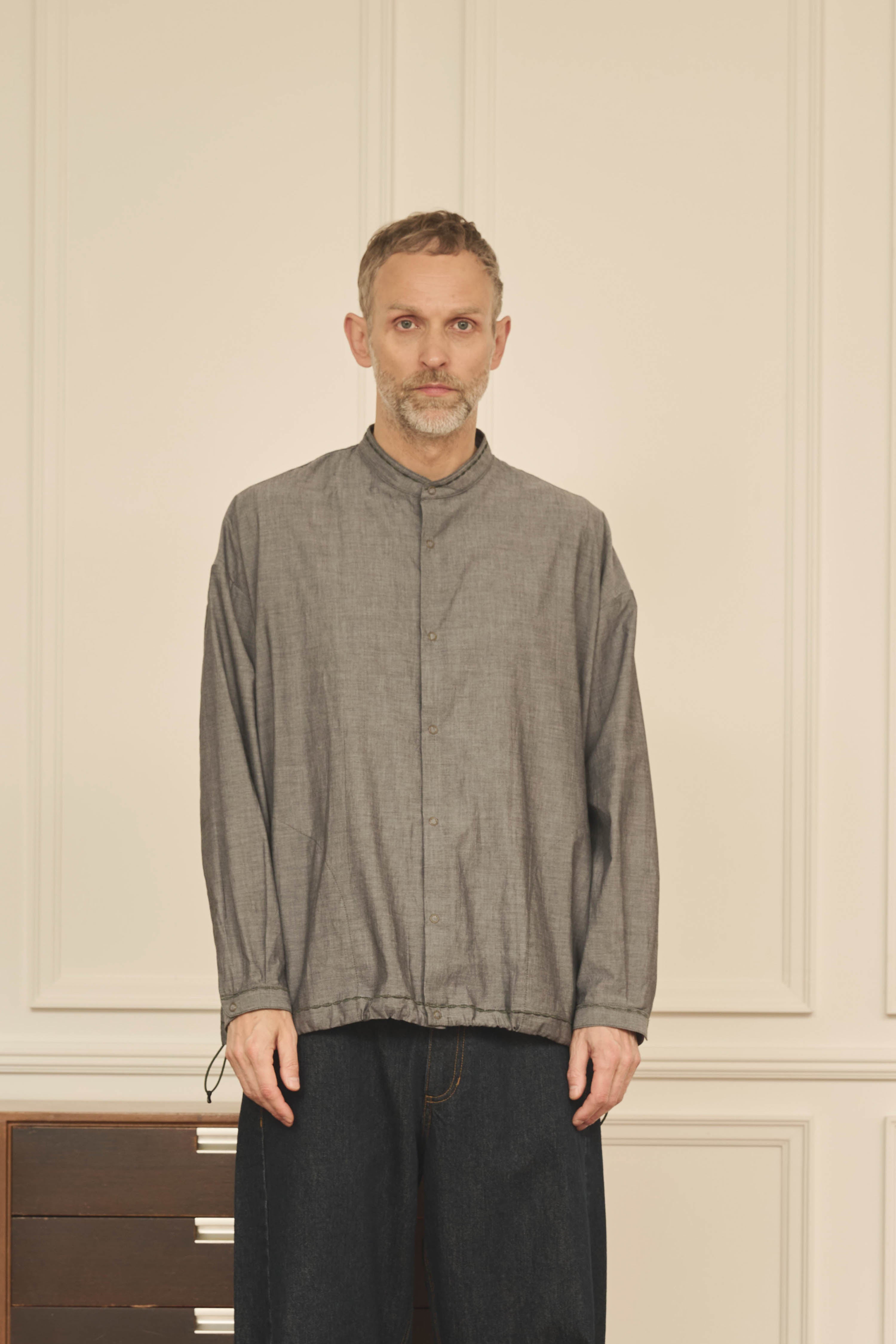LIPMOA CHAMBRAY | Color_Black | No_klm25fsh1141_bk【KELEN MEN_ケレン】【入荷予定アイテム・入荷連絡可能】
