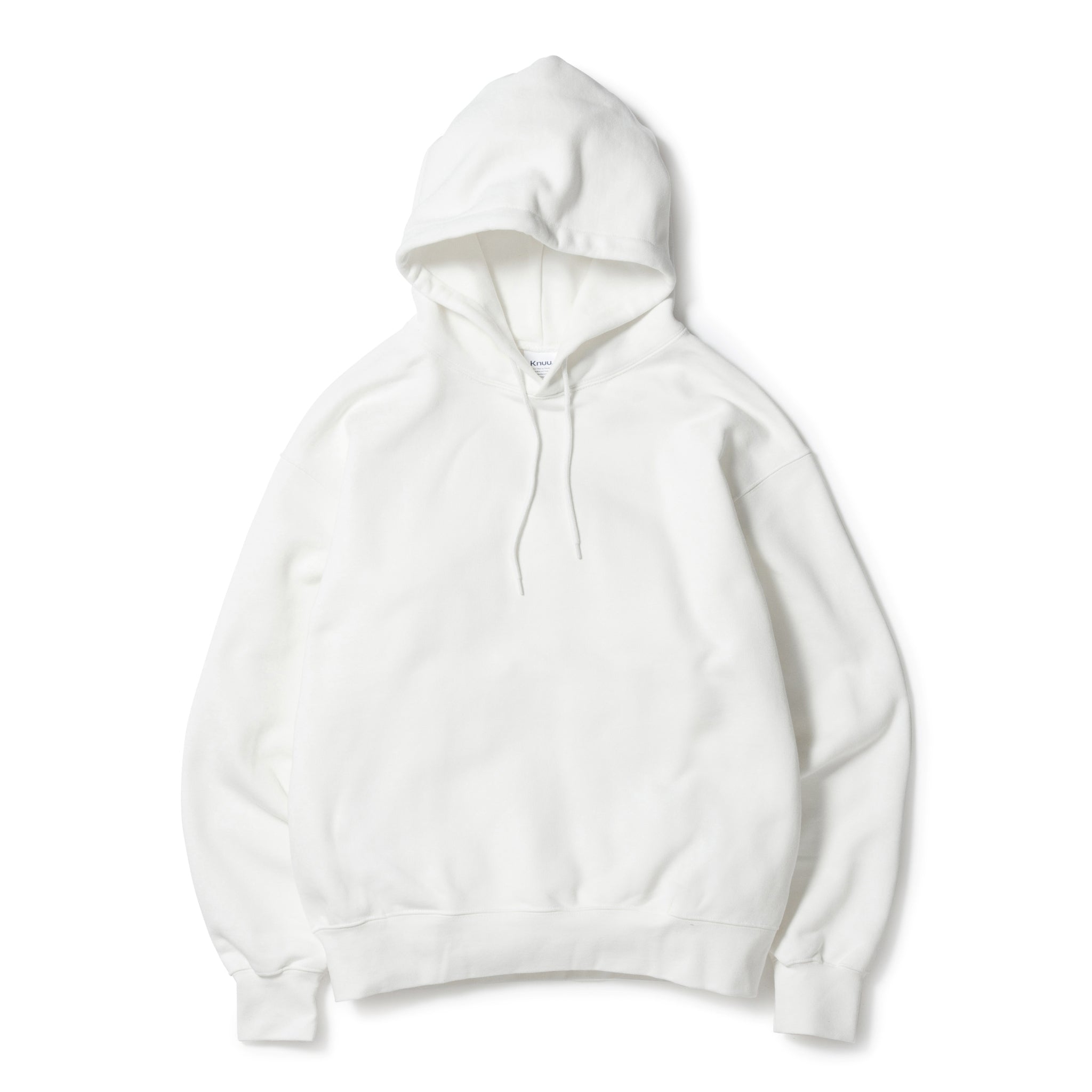 KN-HS-SP-01_WH | Heavy Hooded Sweatshirt - Seam Pocket | Color:WHITE【Knuu(縫う)_ヌウ】