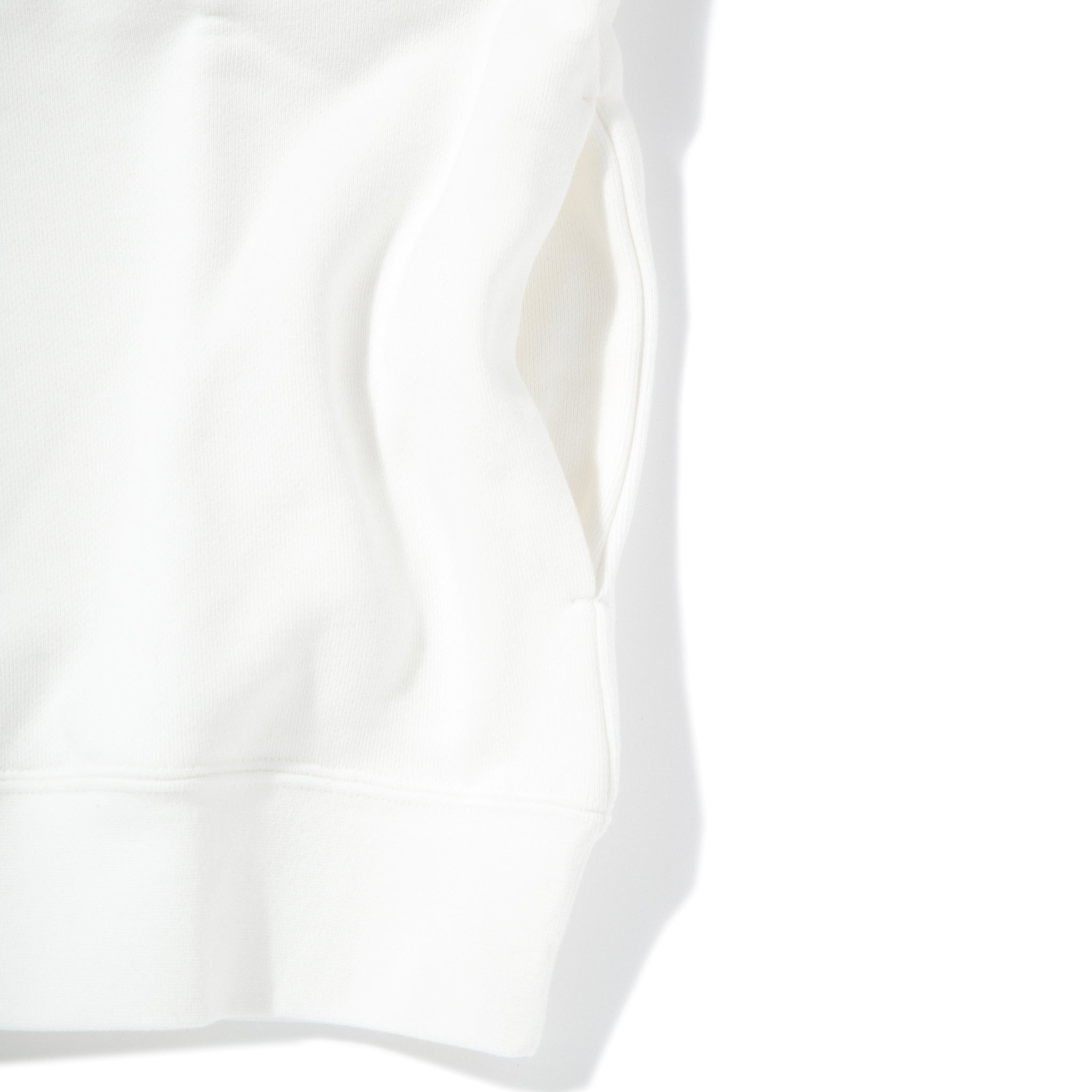 KN-HS-SP-01_WH | Heavy Hooded Sweatshirt - Seam Pocket | Color:WHITE【Knuu(縫う)_ヌウ】