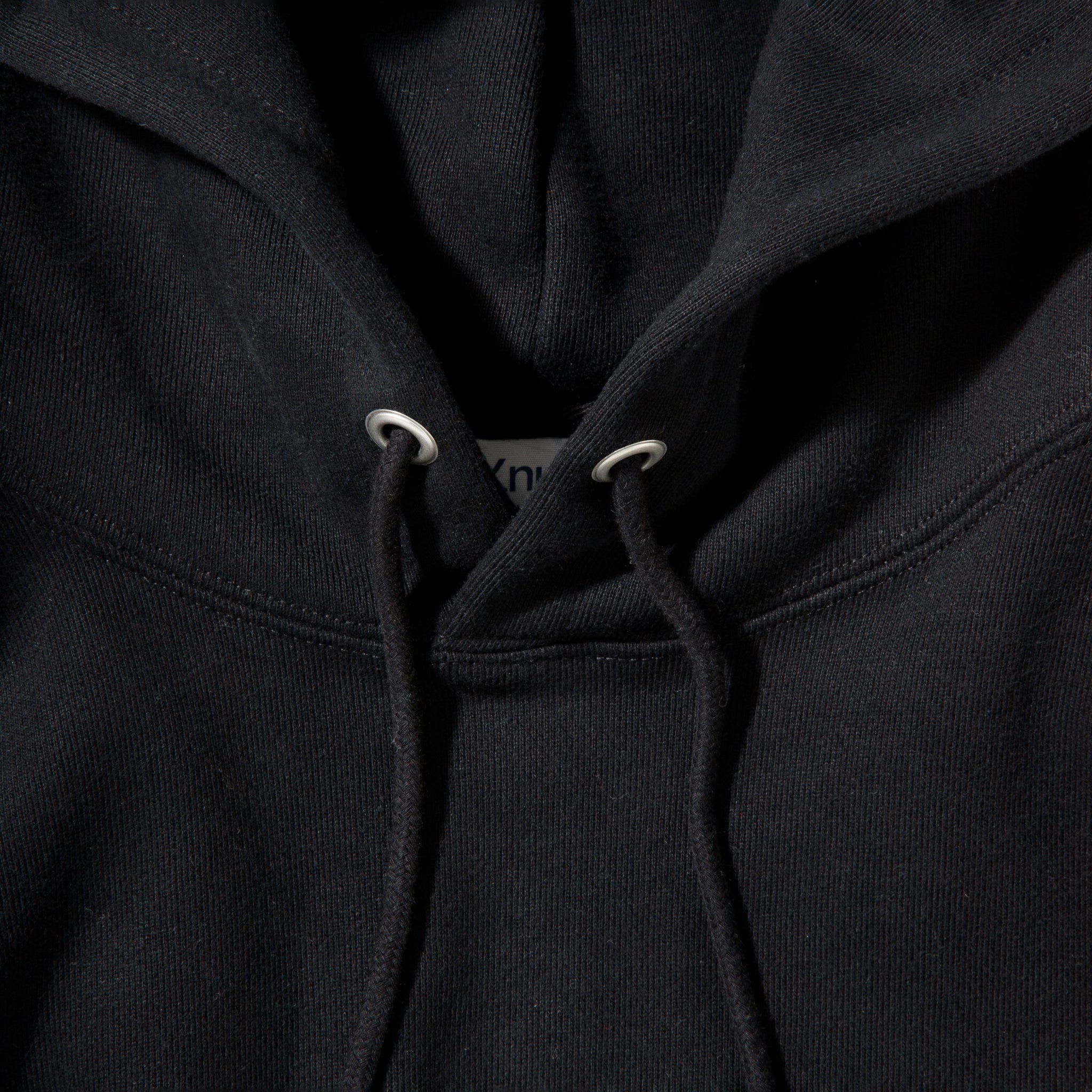 KN-HS-SP-01_BL | Heavy Hooded Sweatshirt - Seam Pocket | Color:BLACK【Knuu(縫う)_ヌウ】