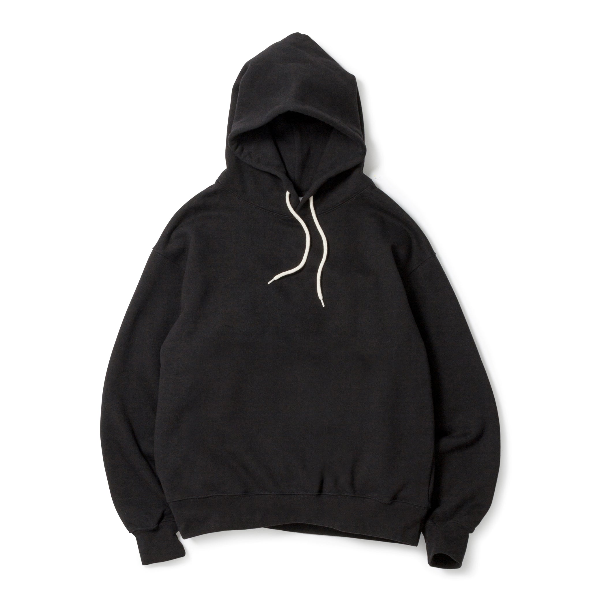 KN-HS-SP-01_BL | Heavy Hooded Sweatshirt - Seam Pocket | Color:BLACK【Knuu(縫う)_ヌウ】