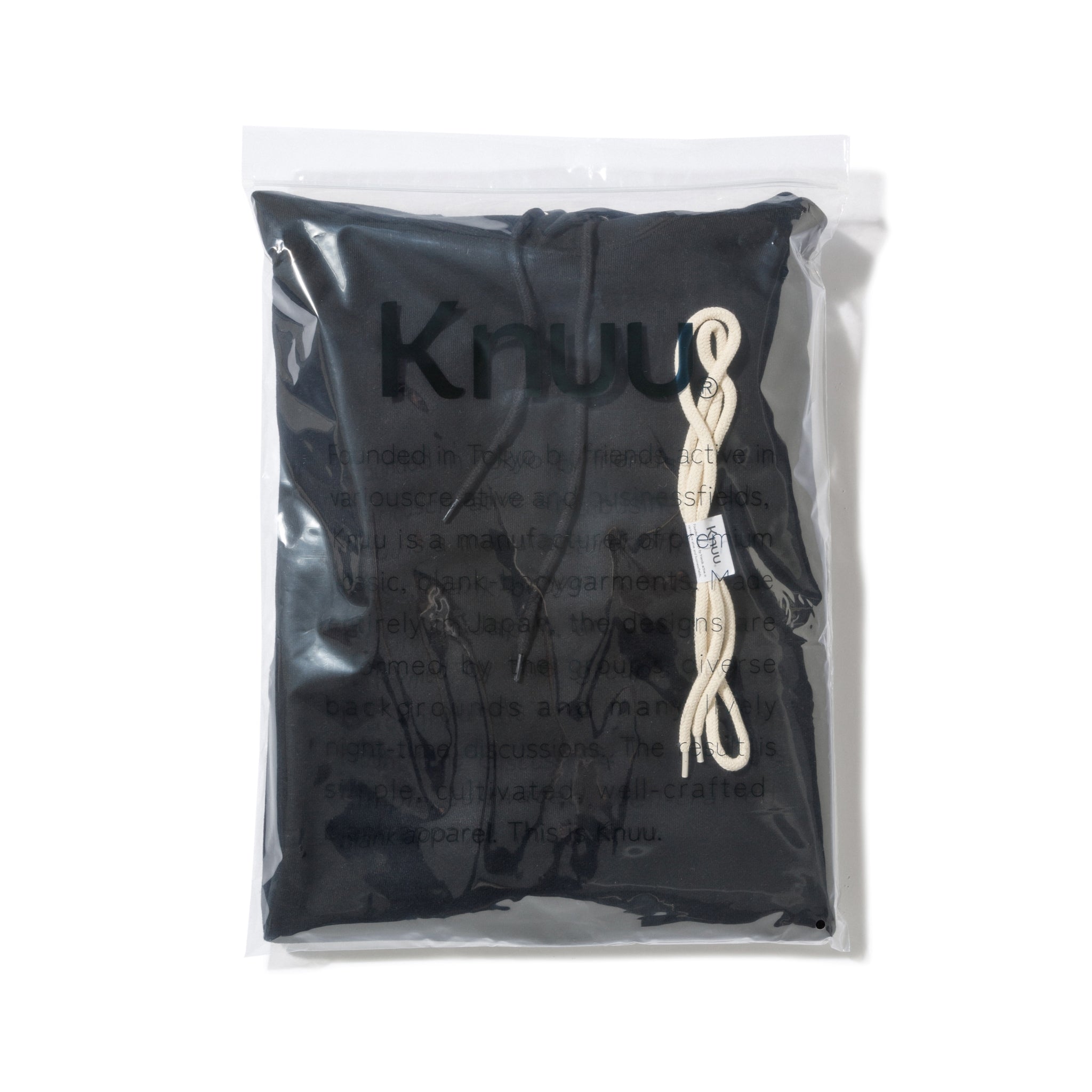 KN-HS-SP-01_BL | Heavy Hooded Sweatshirt - Seam Pocket | Color:BLACK【Knuu(縫う)_ヌウ】