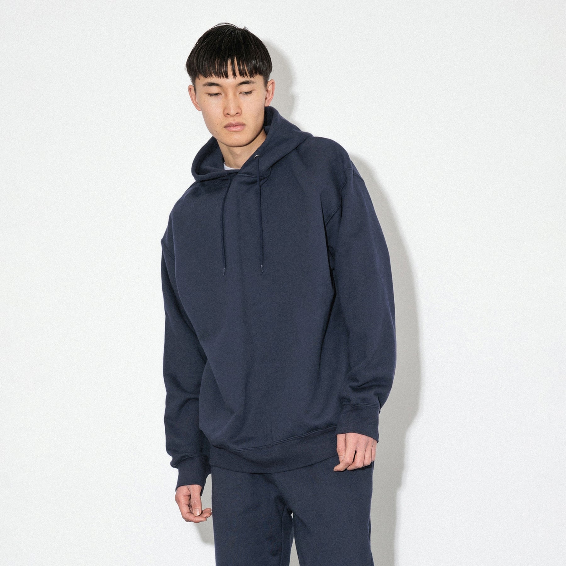 KN-HS-SP-01_NV | Heavy Hooded Sweatshirt - Seam Pocket | Color:NAVY【Knuu(縫う)_ヌウ】