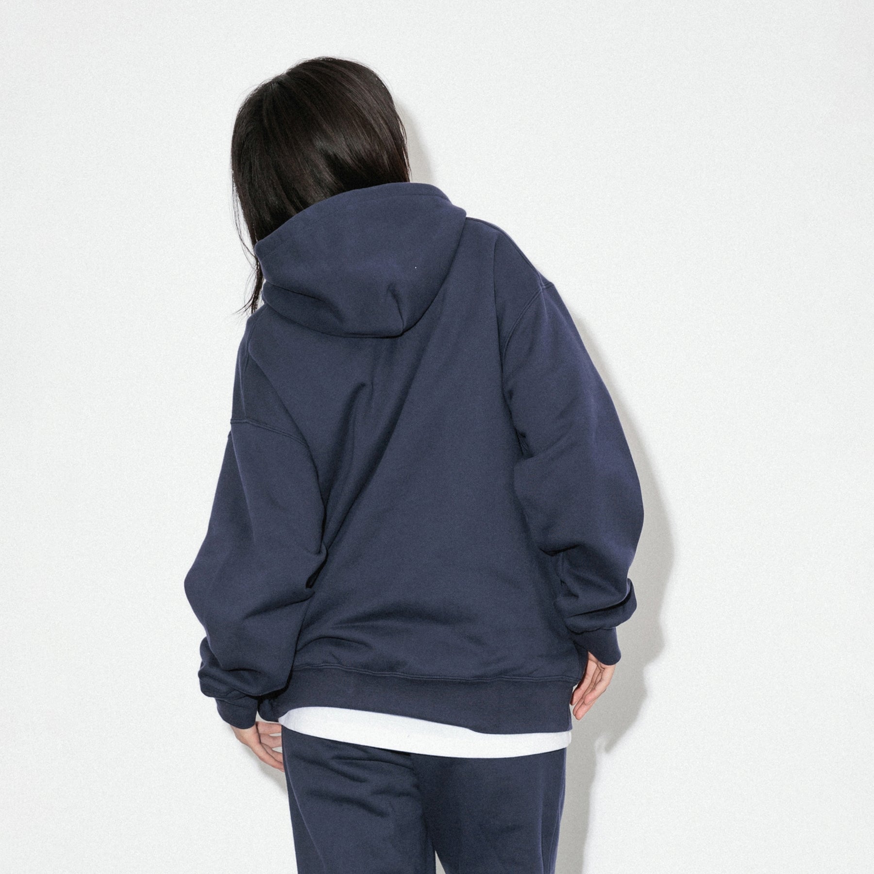 KN-HS-SP-01_NV | Heavy Hooded Sweatshirt - Seam Pocket | Color:NAVY【Knuu(縫う)_ヌウ】