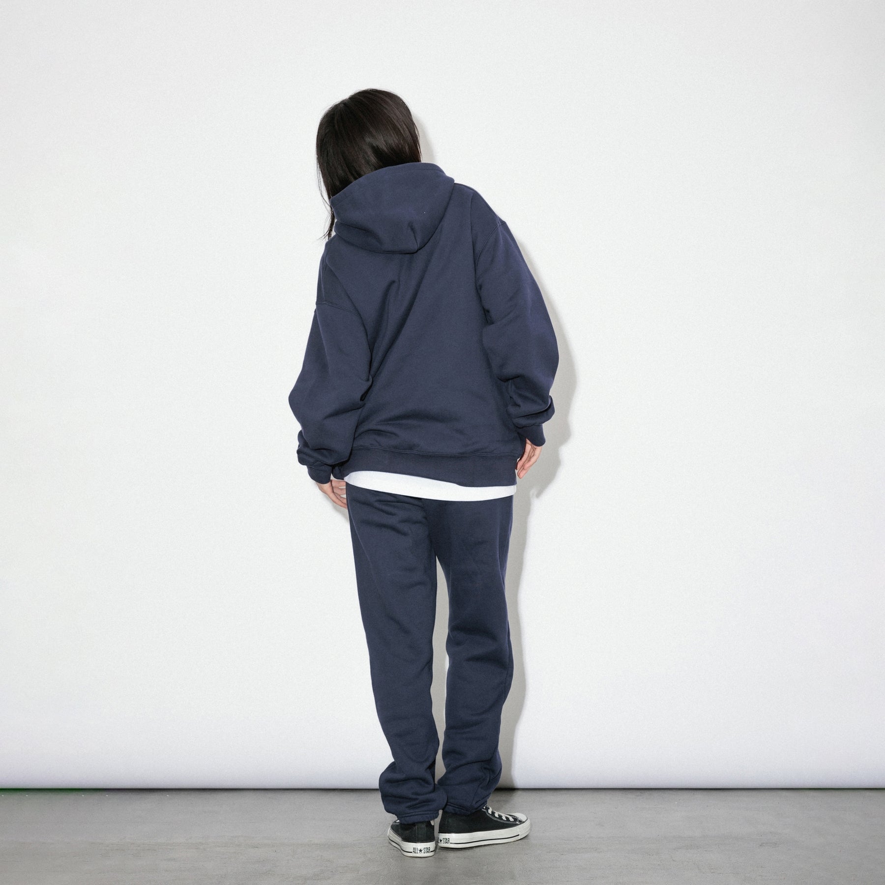 KN-HS-SP-01_NV | Heavy Hooded Sweatshirt - Seam Pocket | Color:NAVY【Knuu(縫う)_ヌウ】