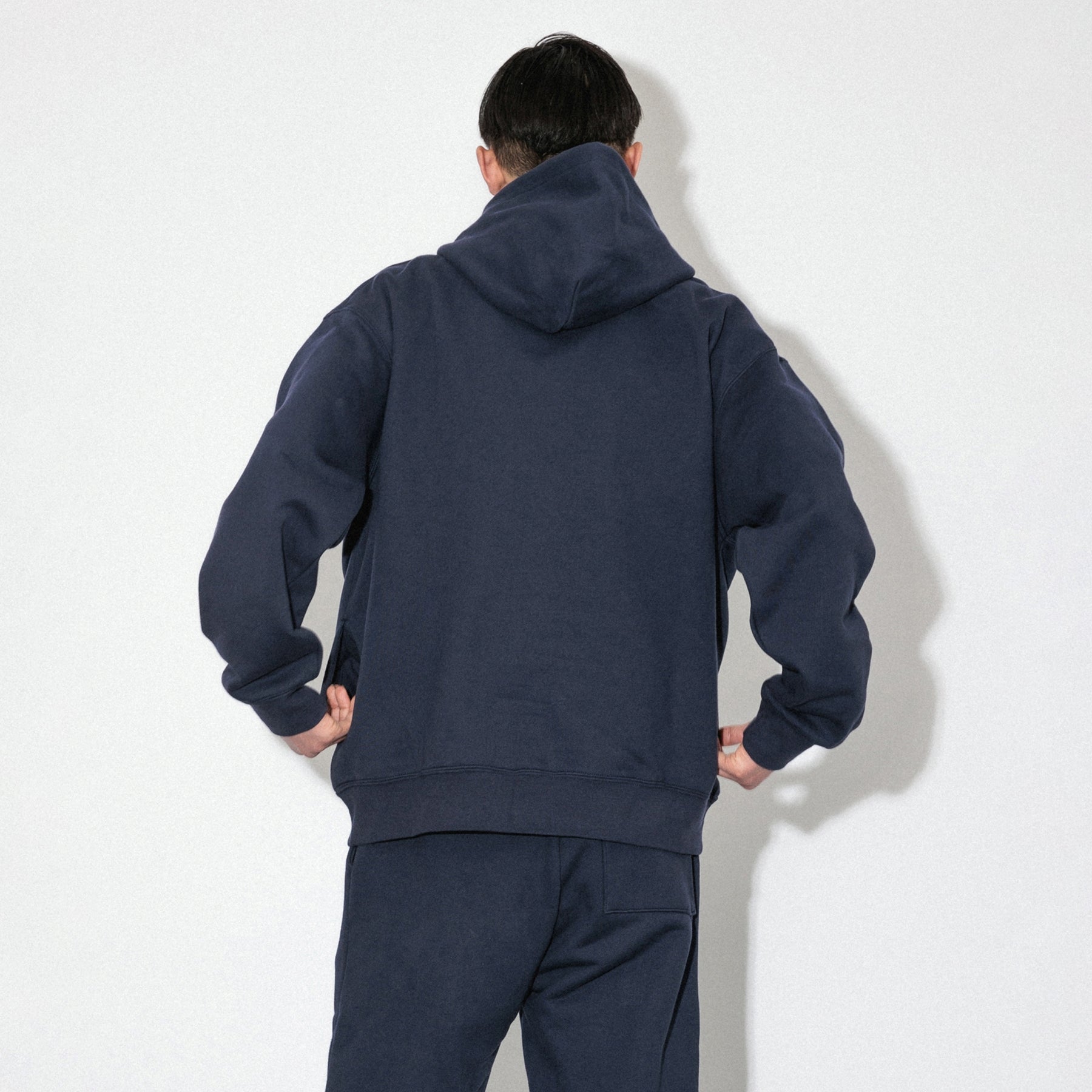 KN-HS-SP-01_NV | Heavy Hooded Sweatshirt - Seam Pocket | Color:NAVY【Knuu(縫う)_ヌウ】