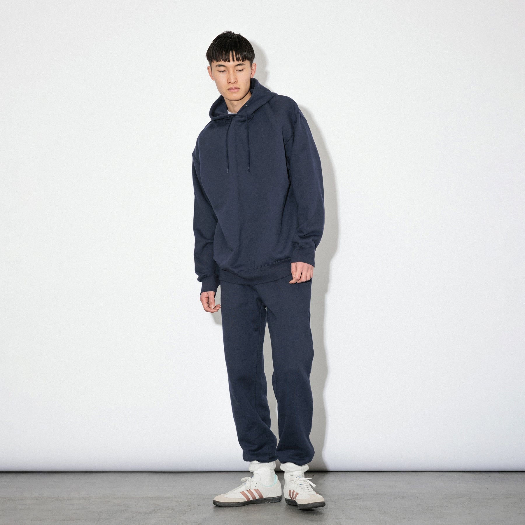 KN-HS-SP-01_NV | Heavy Hooded Sweatshirt - Seam Pocket | Color:NAVY【Knuu(縫う)_ヌウ】