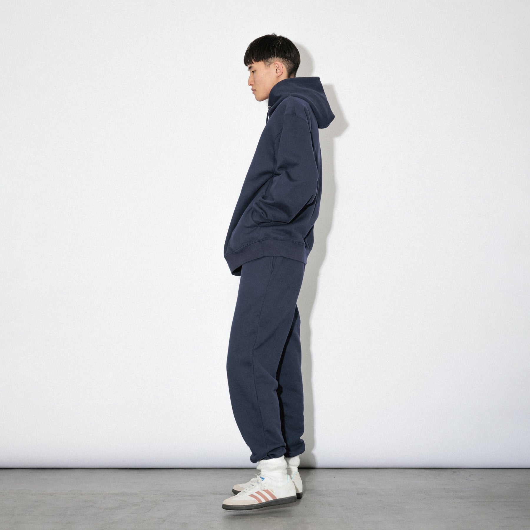 KN-HS-SP-01_NV | Heavy Hooded Sweatshirt - Seam Pocket | Color:NAVY【Knuu(縫う)_ヌウ】